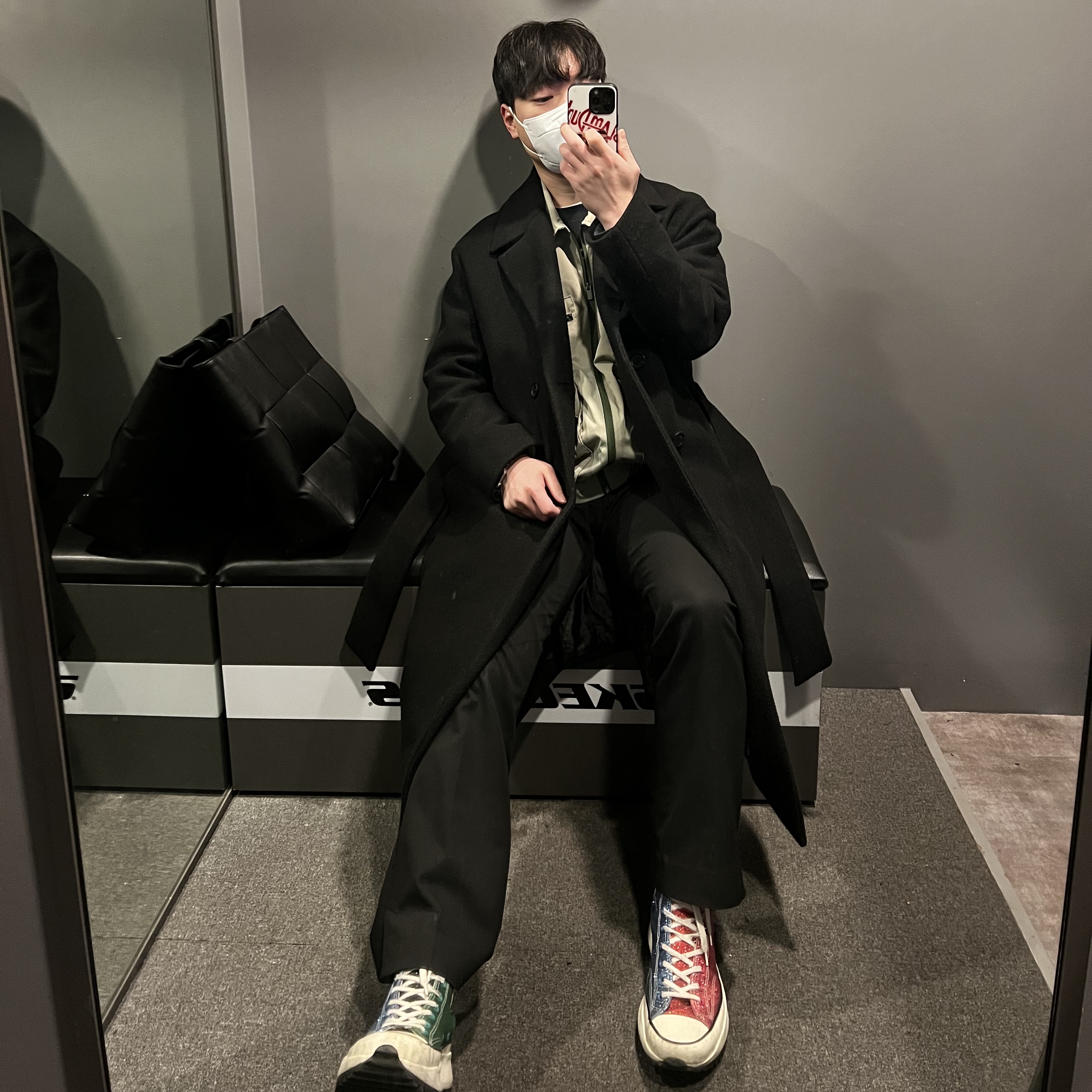 Converse x JW Anderson Run Star Hike Hi Glitter 착용 스타일
