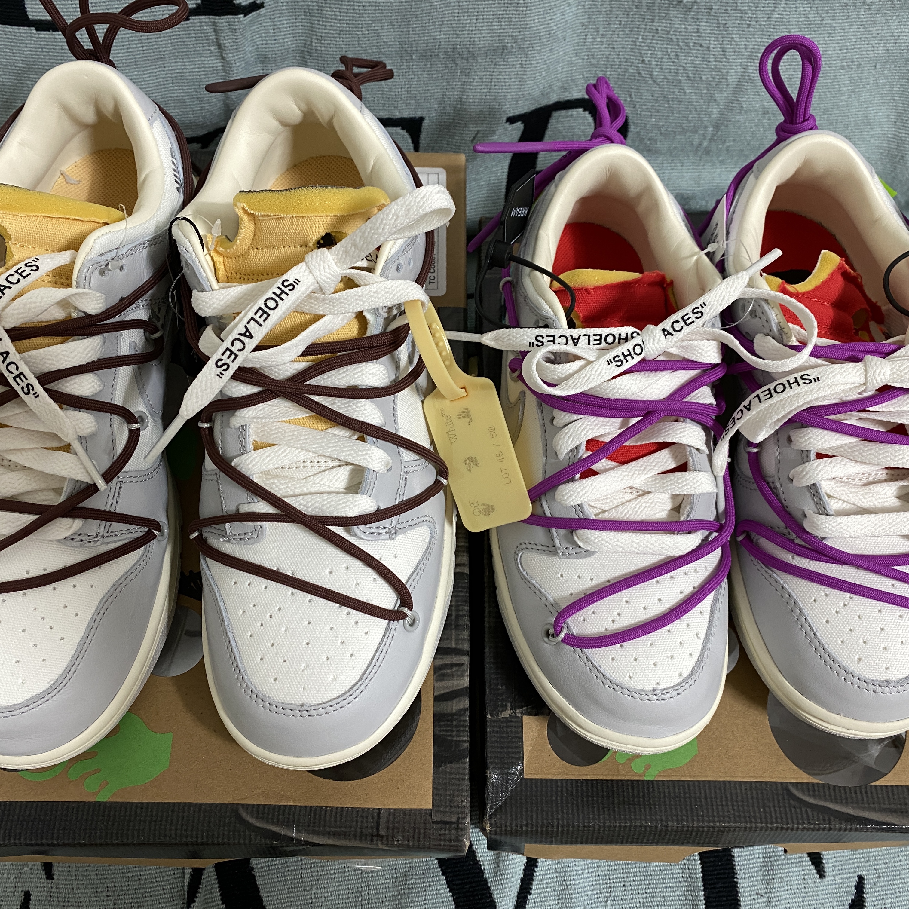 Nike x Off-White Dunk Low The 50 - Lot 45, Nike x Off-White Dunk Low The 50 - Lot 46 착용 스타일 - 1