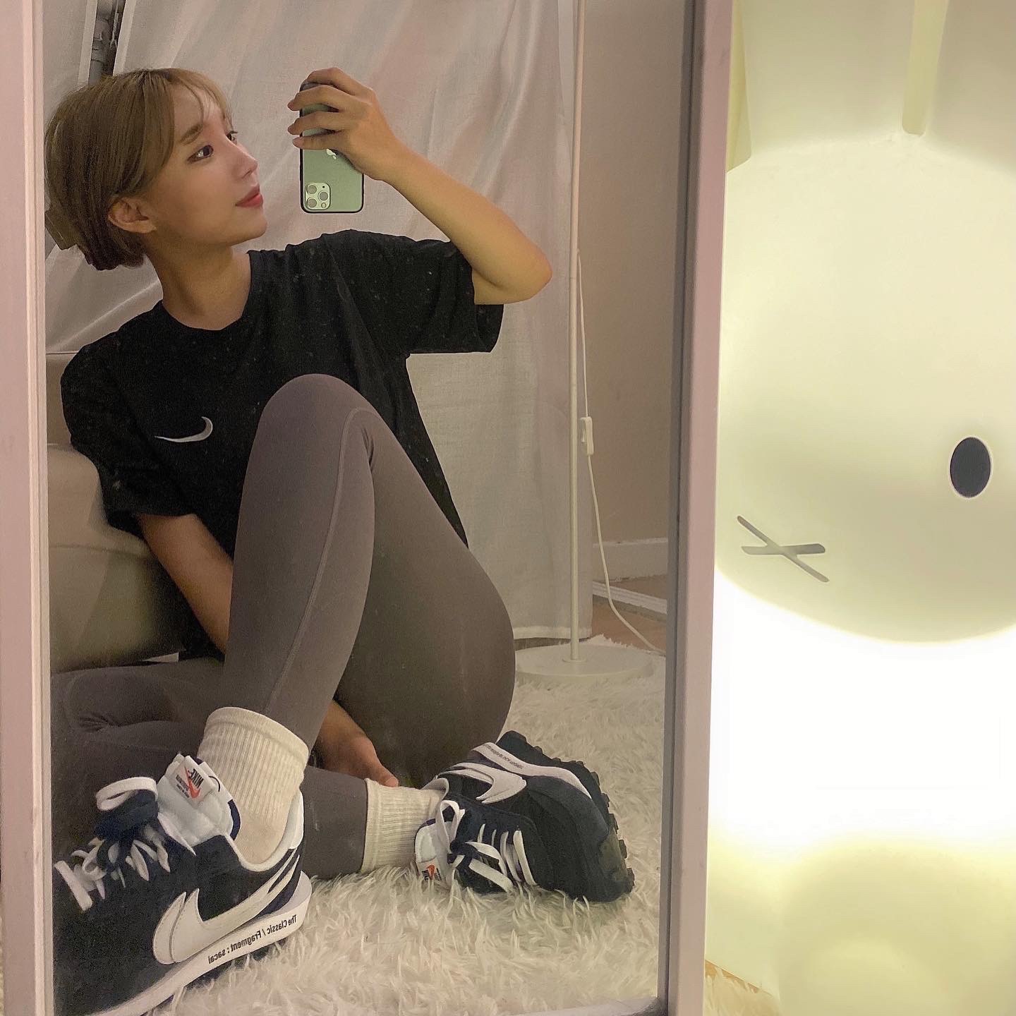 Nike x Sacai x Fragment LDWaffle Blackened Blue 착용 스타일