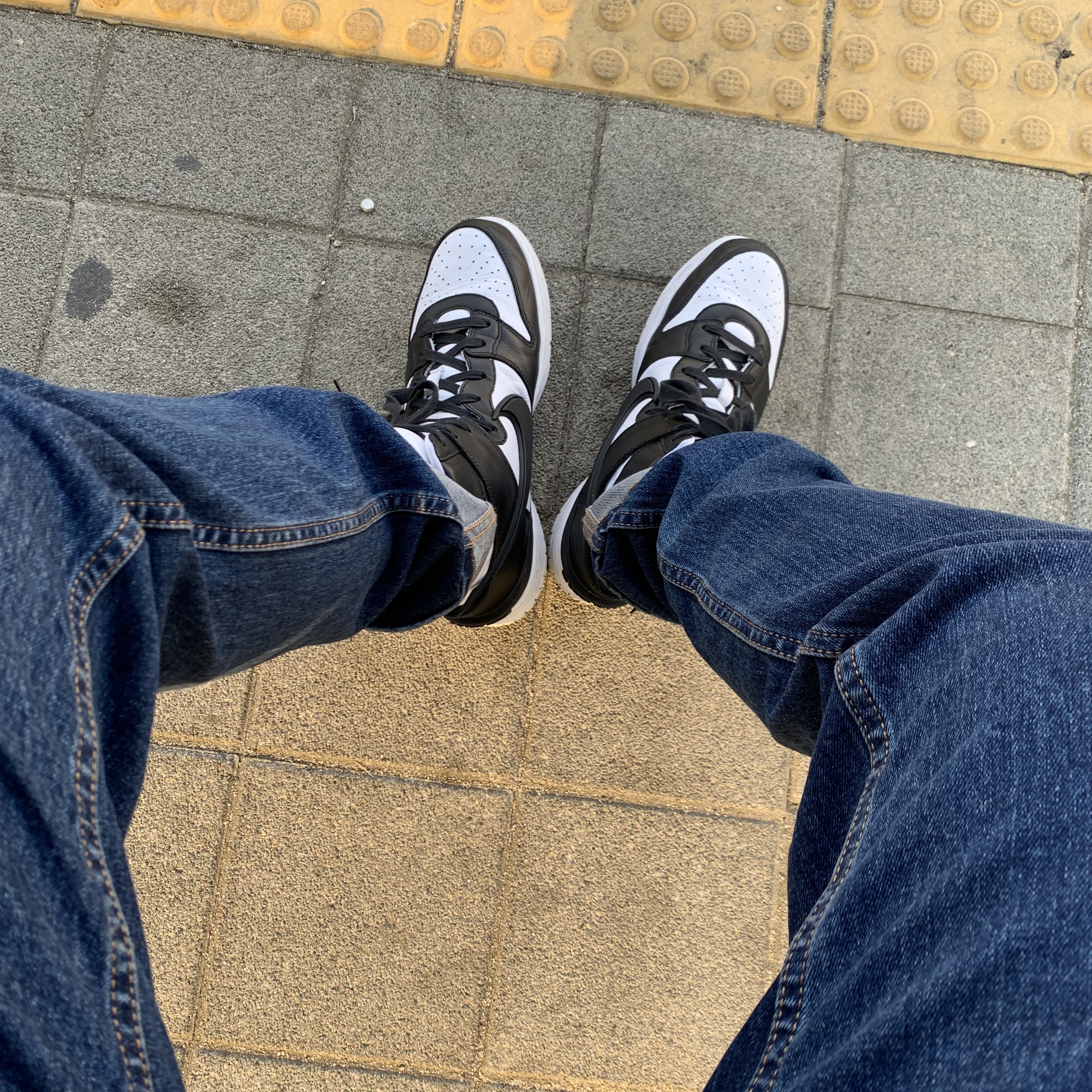 Nike x Off-White Dunk Low Pine Green, Nike x Ambush Dunk High Black 착용 스타일 - 2