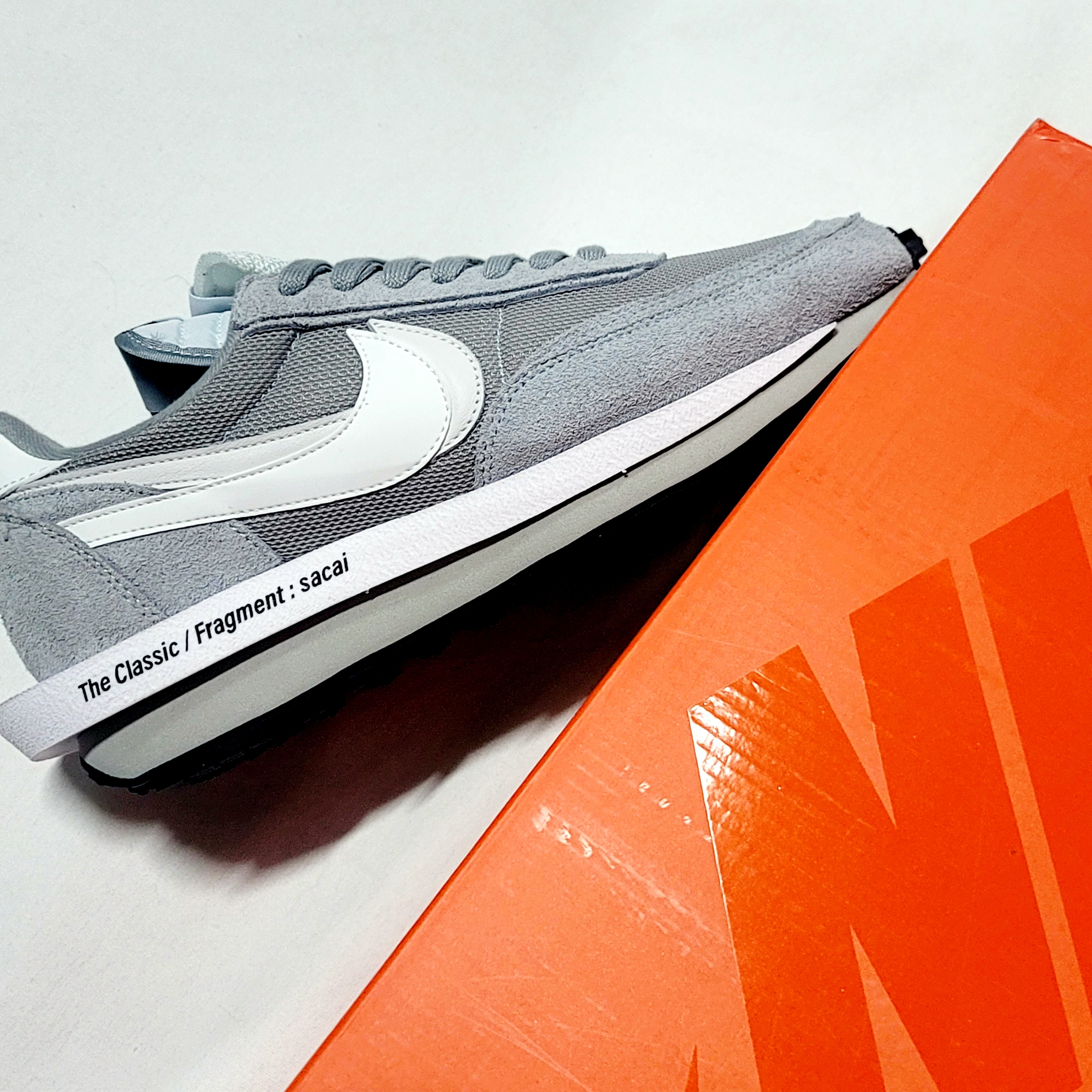 Nike x Sacai x Fragment LDWaffle Light Smoke Grey 착용 스타일 - 1