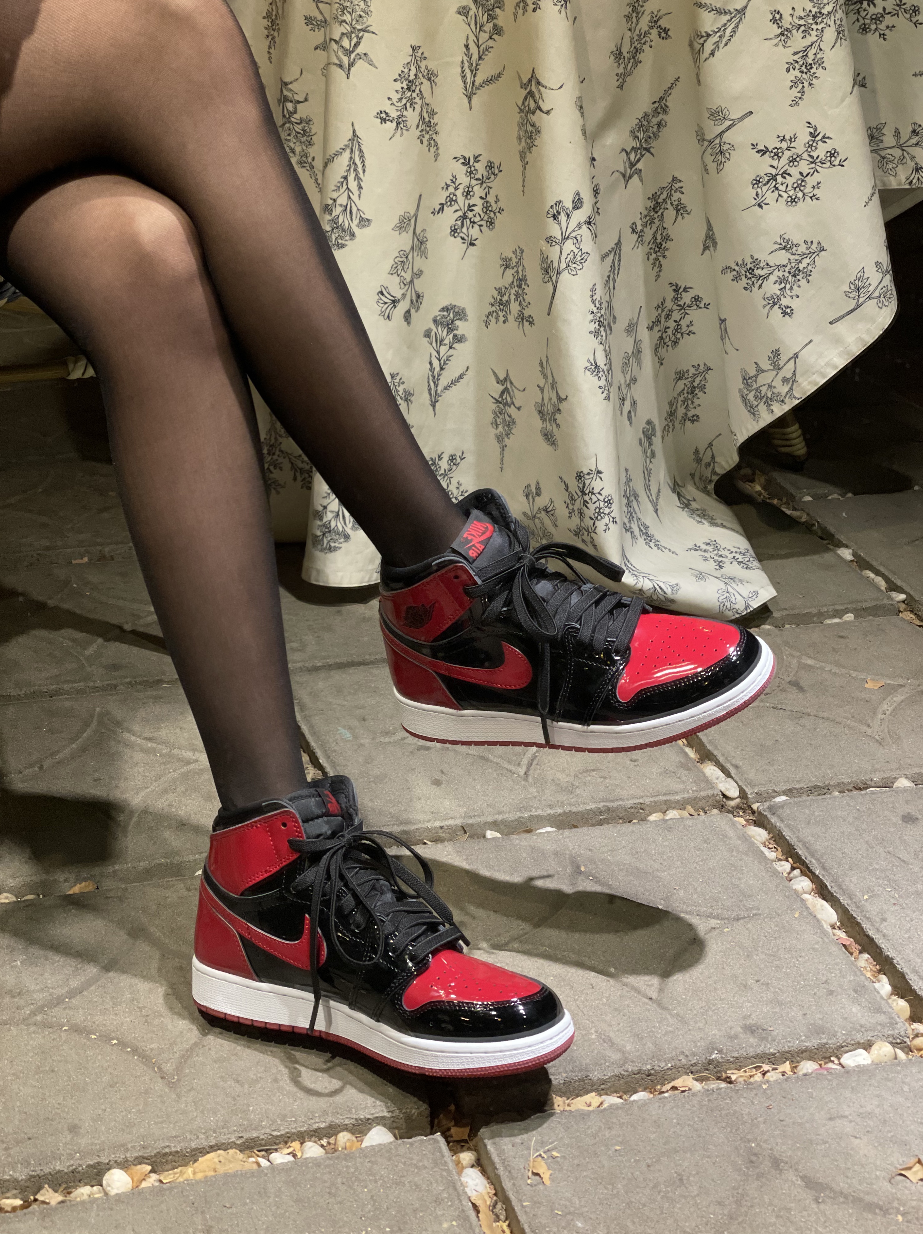 Jordan 1 Retro High OG Patent Bred, (GS) Jordan 1 Retro High OG Patent Bred 착용 스타일 - 3