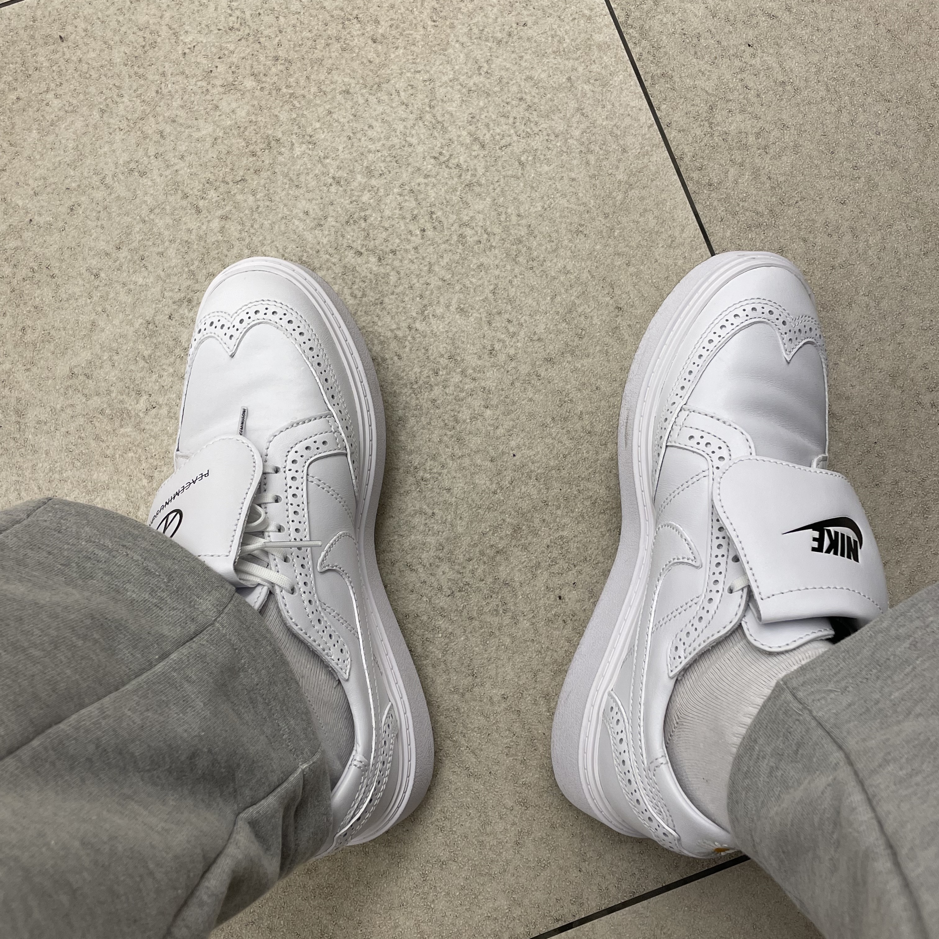 Nike x Peaceminusone Kwondo1 White 착용 스타일 - 1