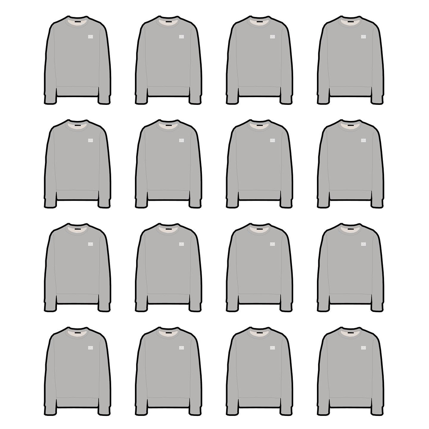 Acne Studios Fonbar Face Crewneck Sweatshirt Light Grey Melange 착용 스타일 - 2