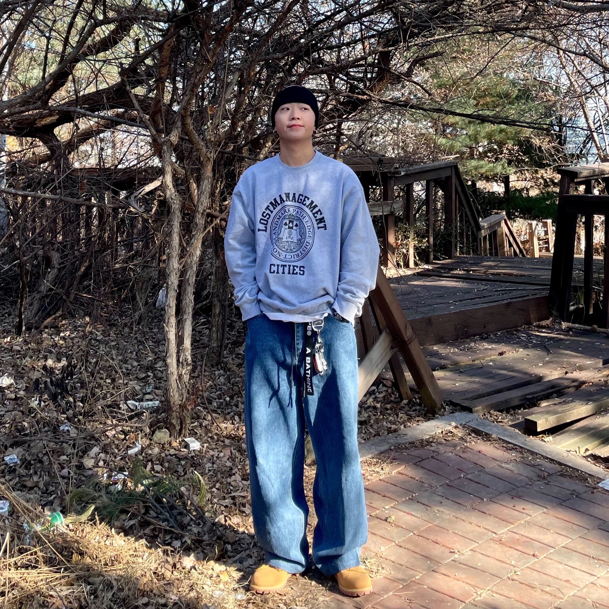 Timberland x Comme des Garcons Shirt x Supreme 6 Inch Boot Wheat - Medium, Supreme Script Logo Beanie Black - 21FW 착용 스타일