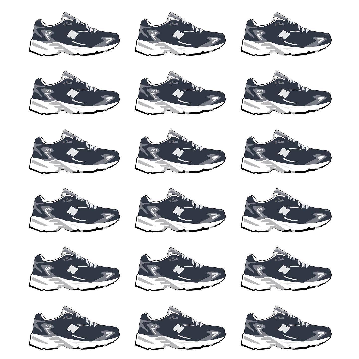 New Balance 725 Navy 착용 스타일 - 2