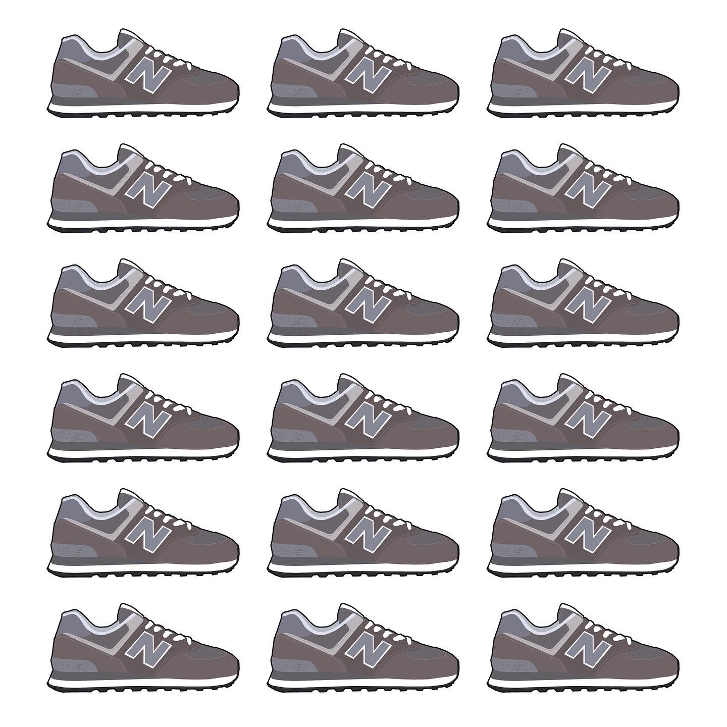 (W) New Balance 574 Gray - B Standard 착용 스타일 - 2