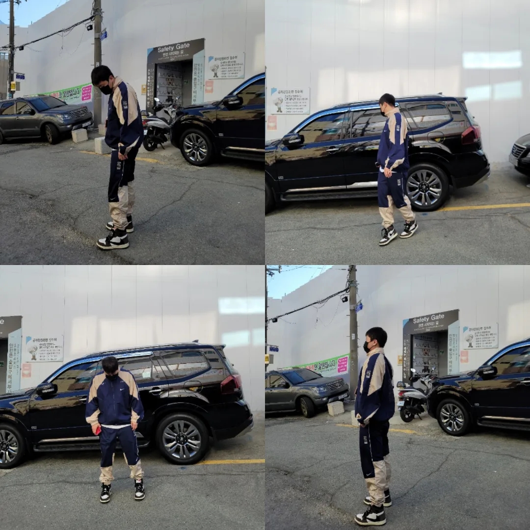 Nike x Cav Empt Track Jacket Navy, Nike x Cav Empt Track Pants Navy 착용 스타일