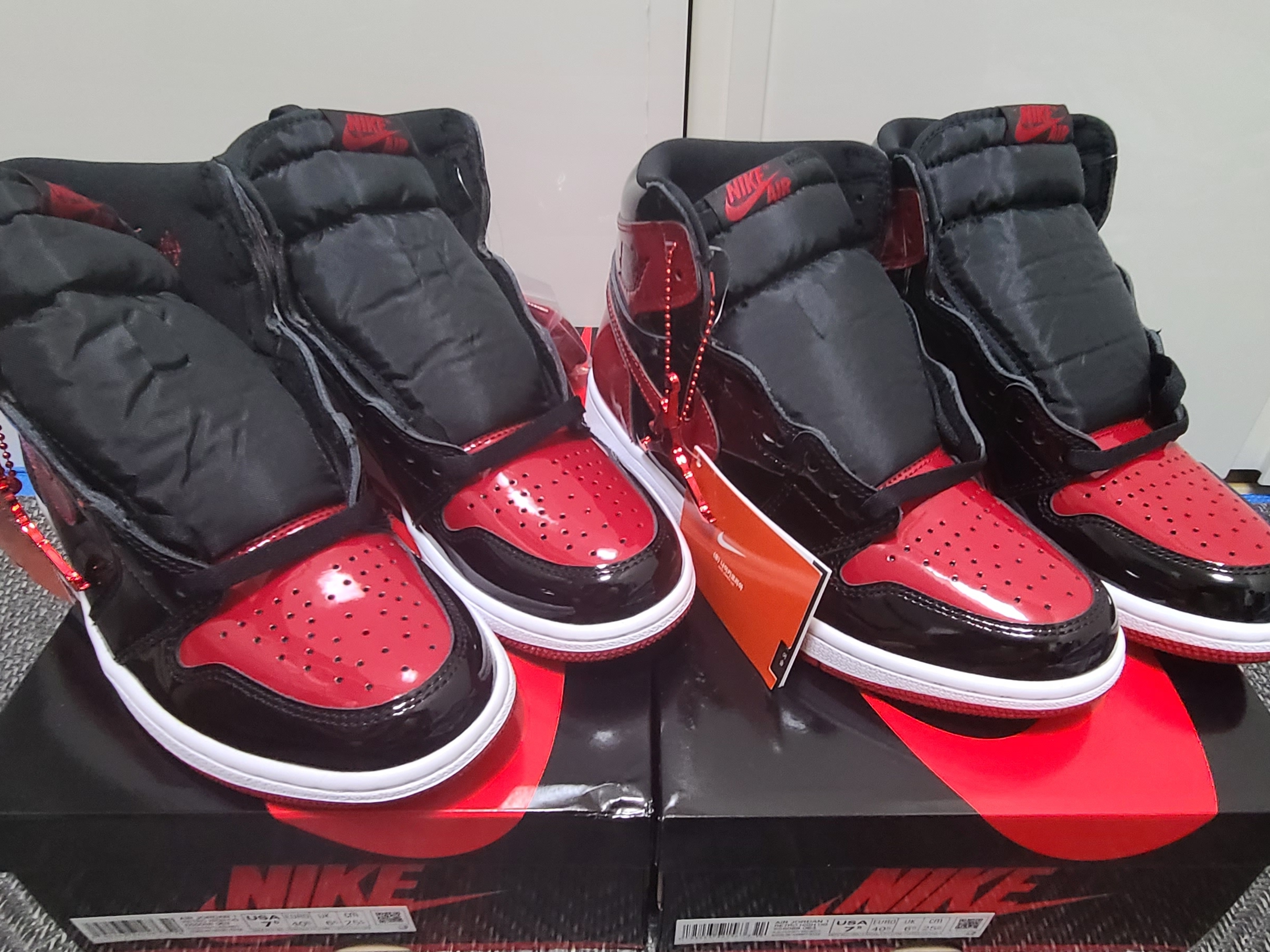Jordan 1 Retro High OG Patent Bred 착용 스타일