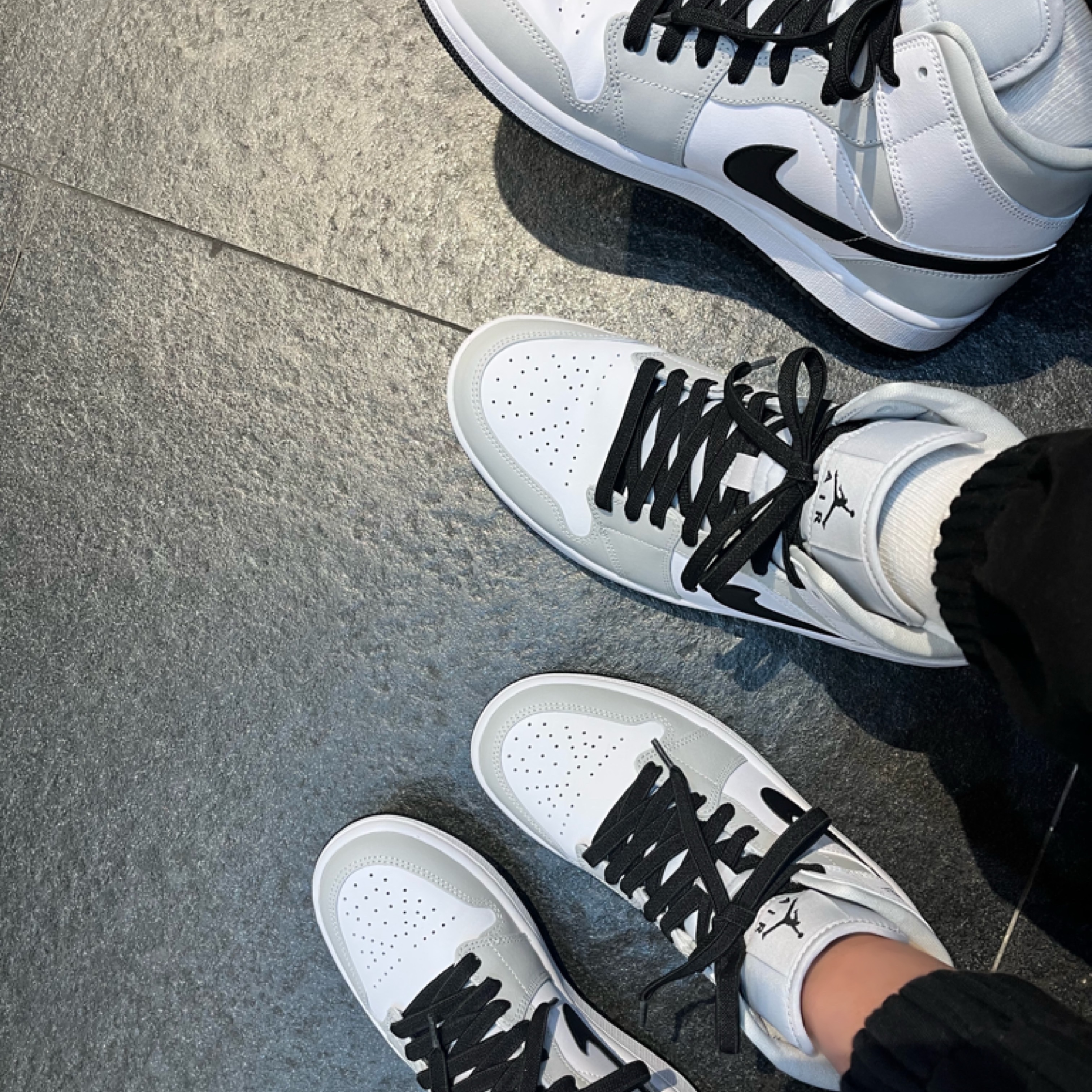 (W) Jordan 1 Mid Grey Fog 착용 스타일
