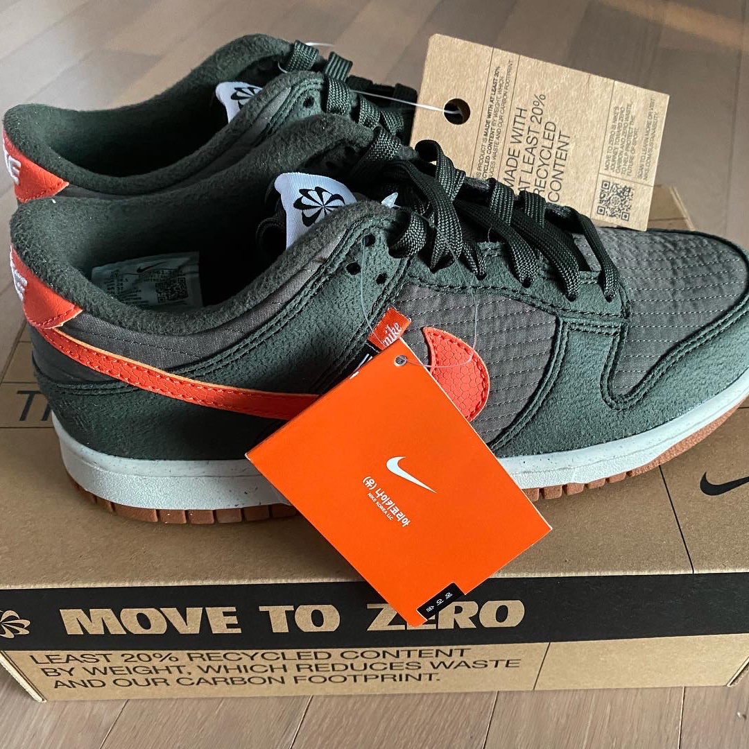 (GS) Nike Dunk Low SE Next Nature Sequoia Olive 착용 스타일 - 3