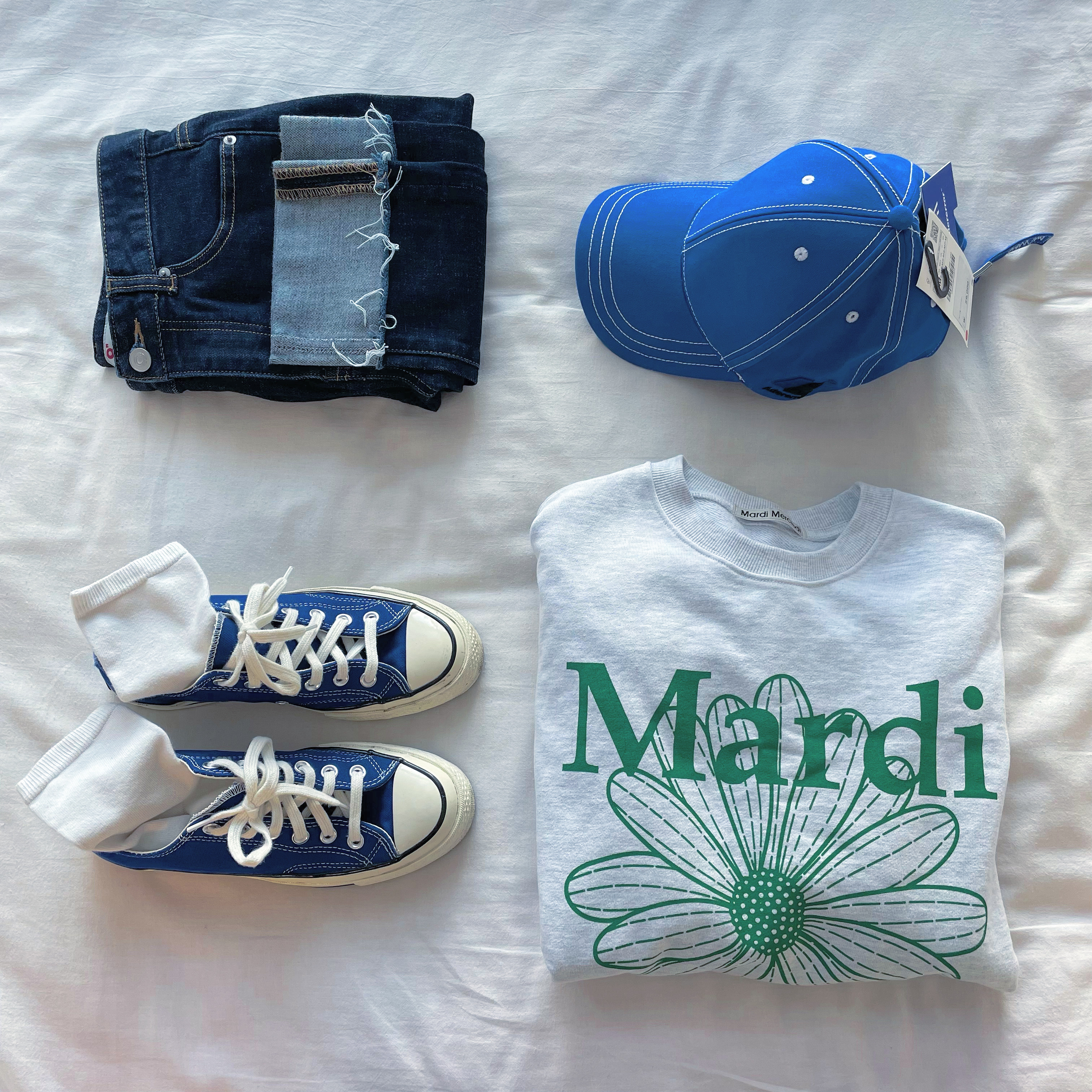 Ader Error x Zara Twill Cap Blue 착용 스타일