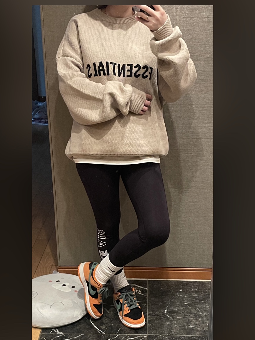 Essentials Knit Pullover Sweater Linen - Ssense Exclusive, Nike Dunk Low SP Ceramic 착용 스타일 - 1