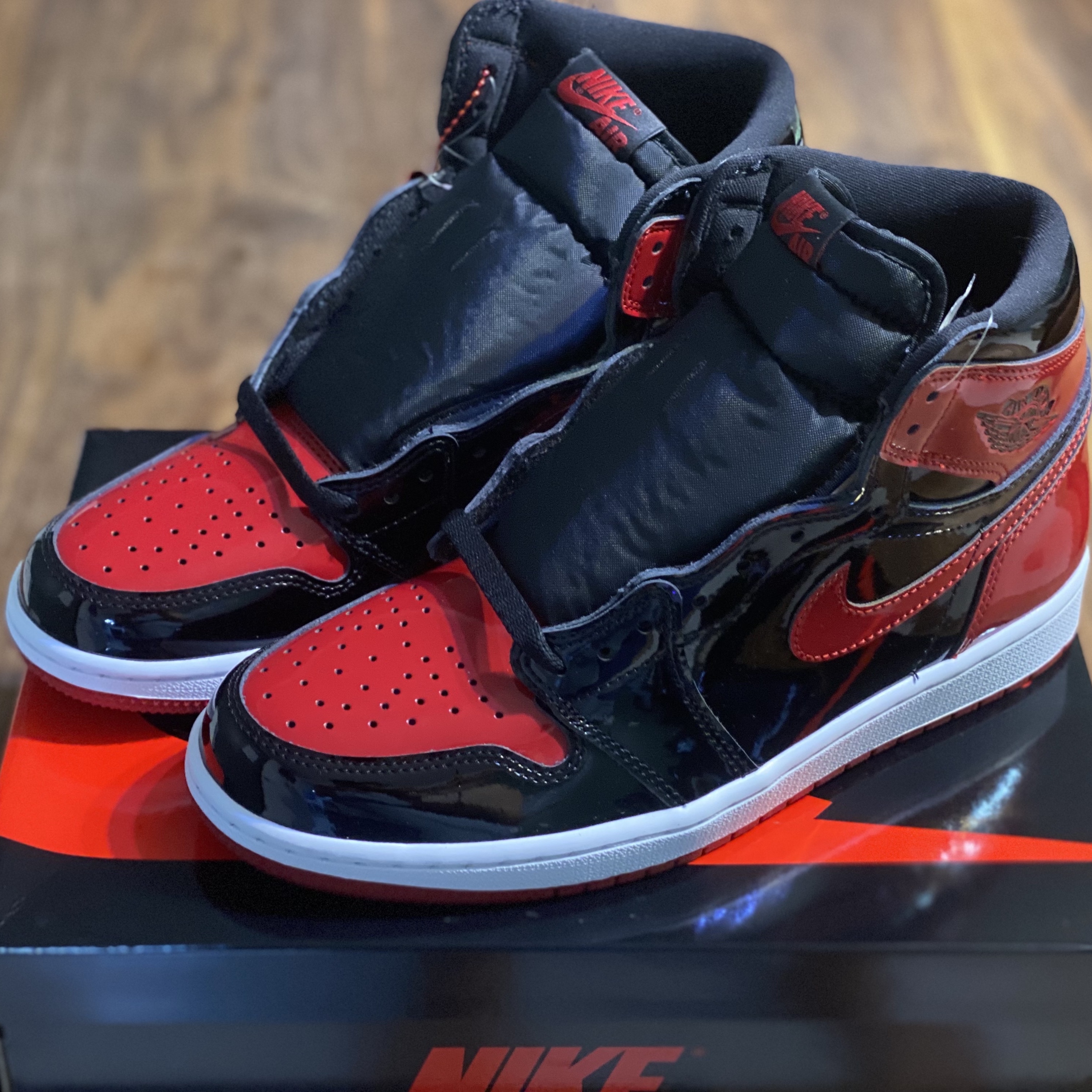 Jordan 1 Retro High OG Patent Bred, (GS) Jordan 1 Retro High OG Patent Bred 착용 스타일 - 2
