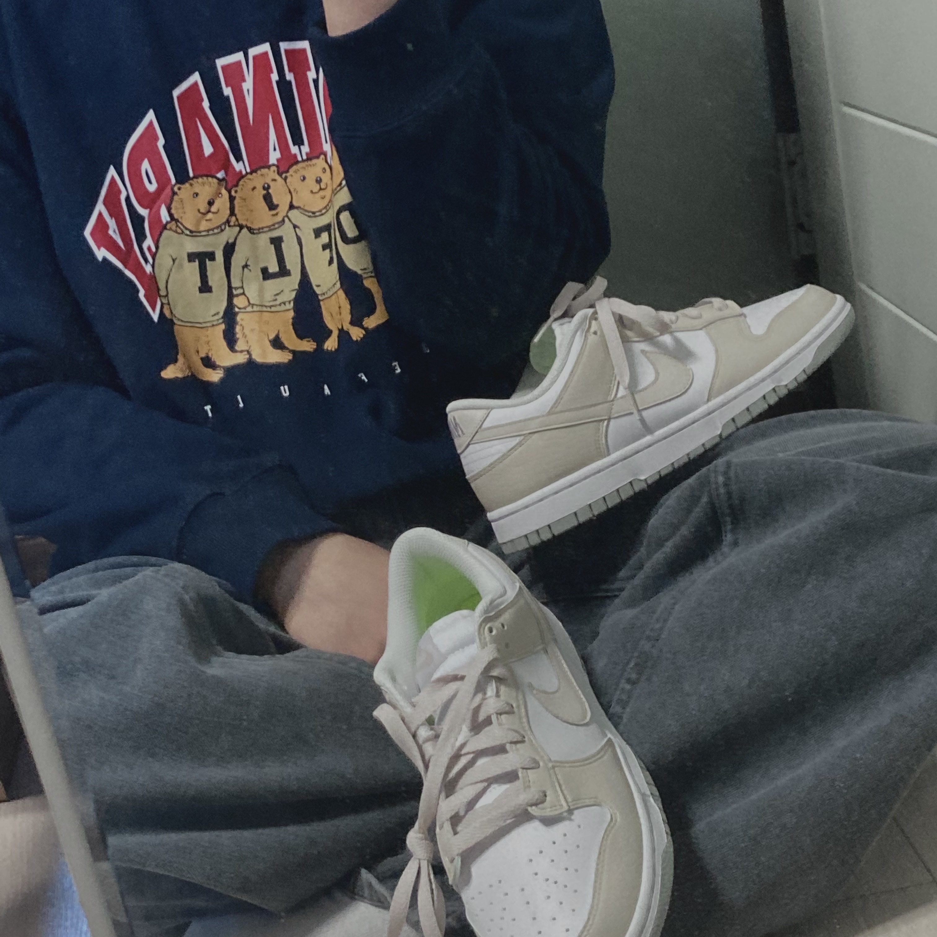 (W) Nike Dunk Low Next Nature Light Orewood Brown 착용 스타일 - 1