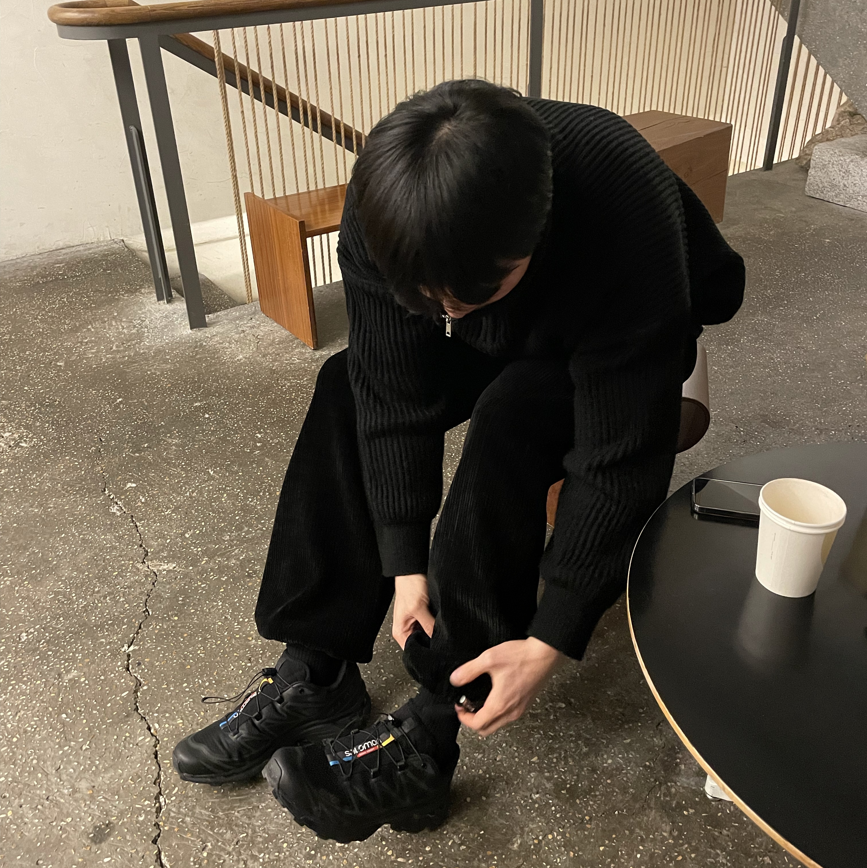 Salomon XT-6 ADV Black 착용 스타일 - 1