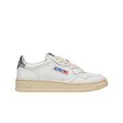 (W) Autry Medalist Low Leather Sneakers White Silver