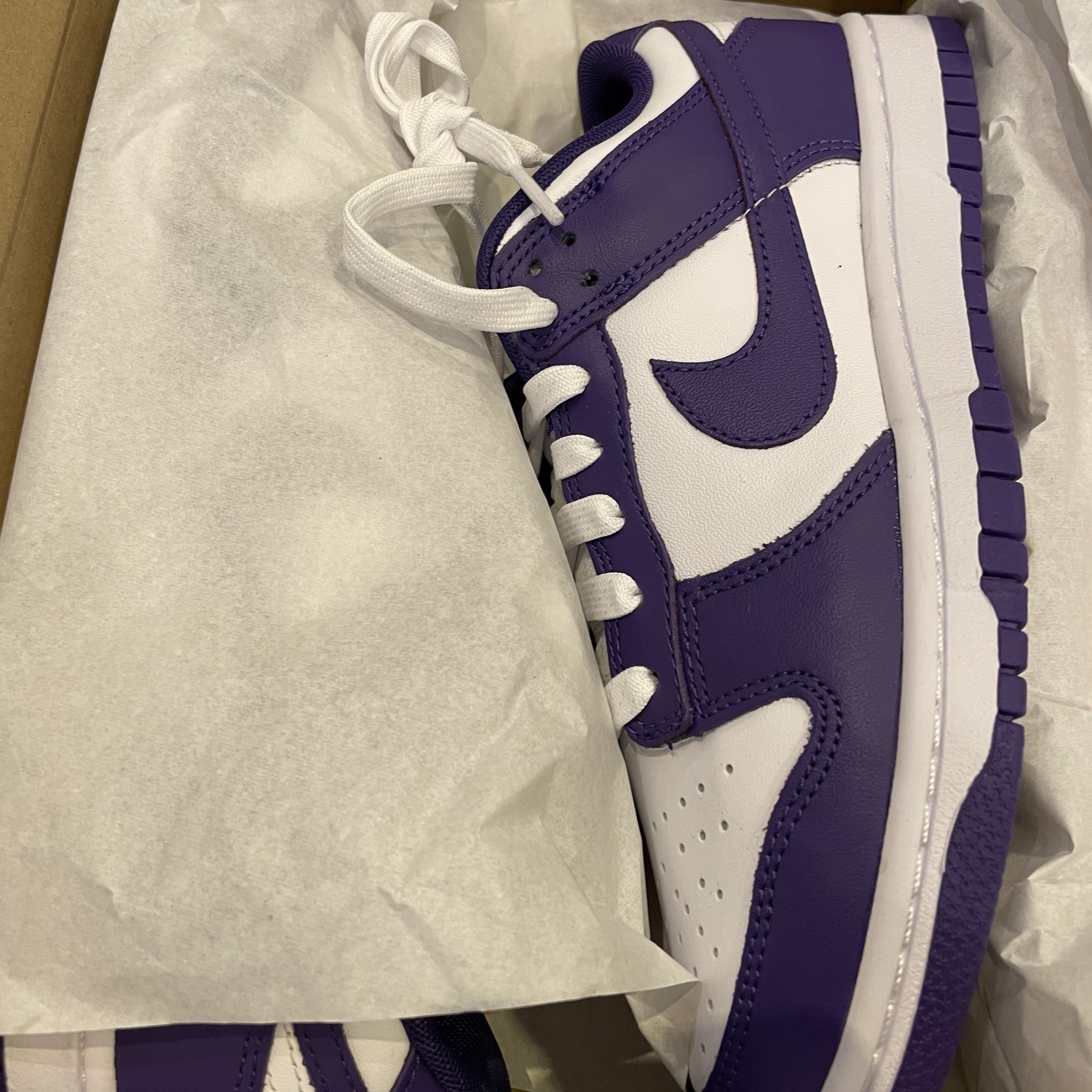 Nike Dunk Low Retro Championship Court Purple 착용 스타일