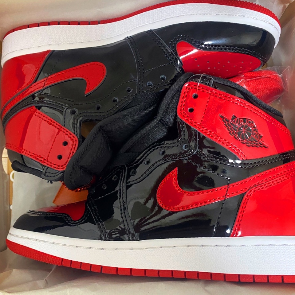 (GS) Jordan 1 Retro High OG Patent Bred 착용 스타일