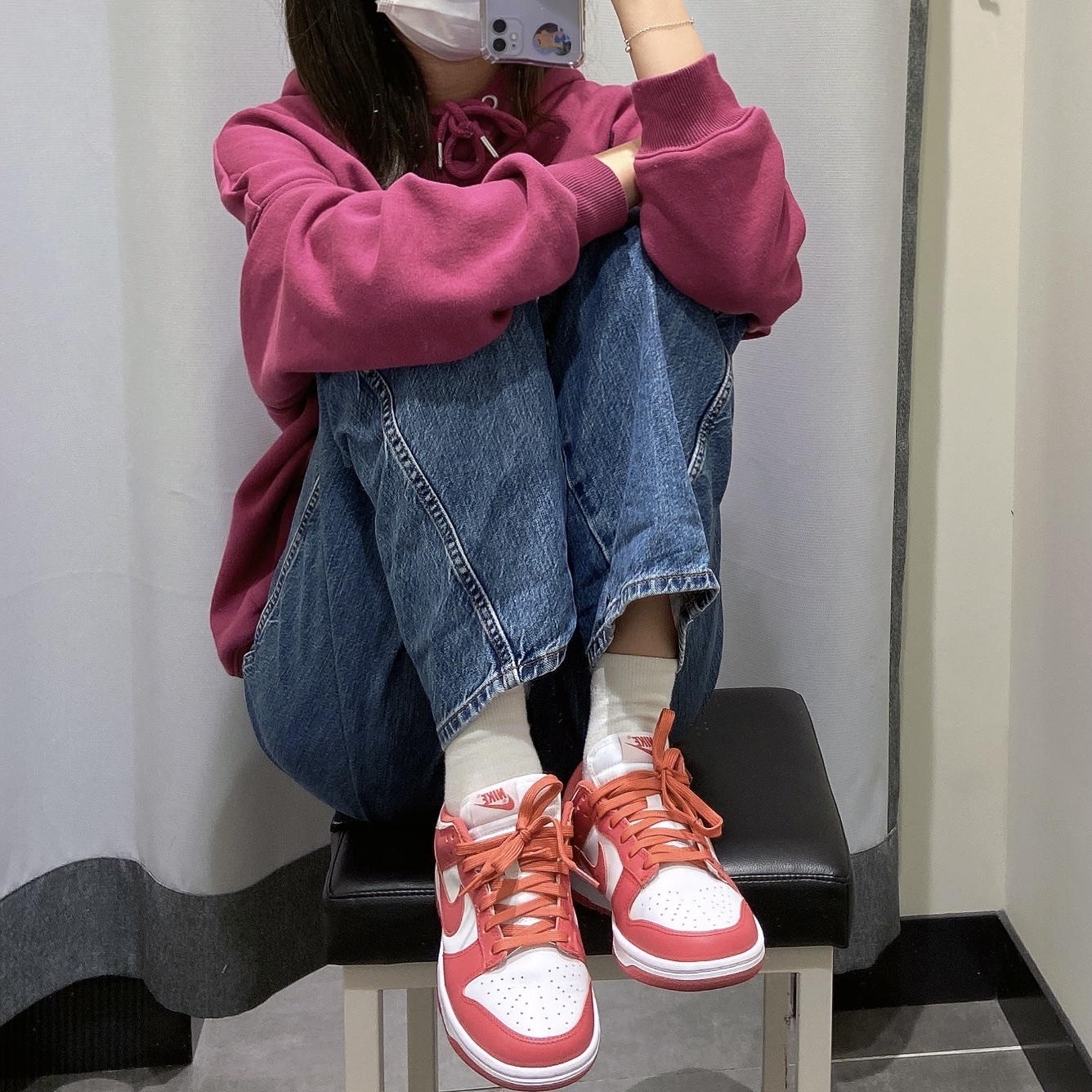 (W) Nike Dunk Low Archeo Pink 착용 스타일 - 1