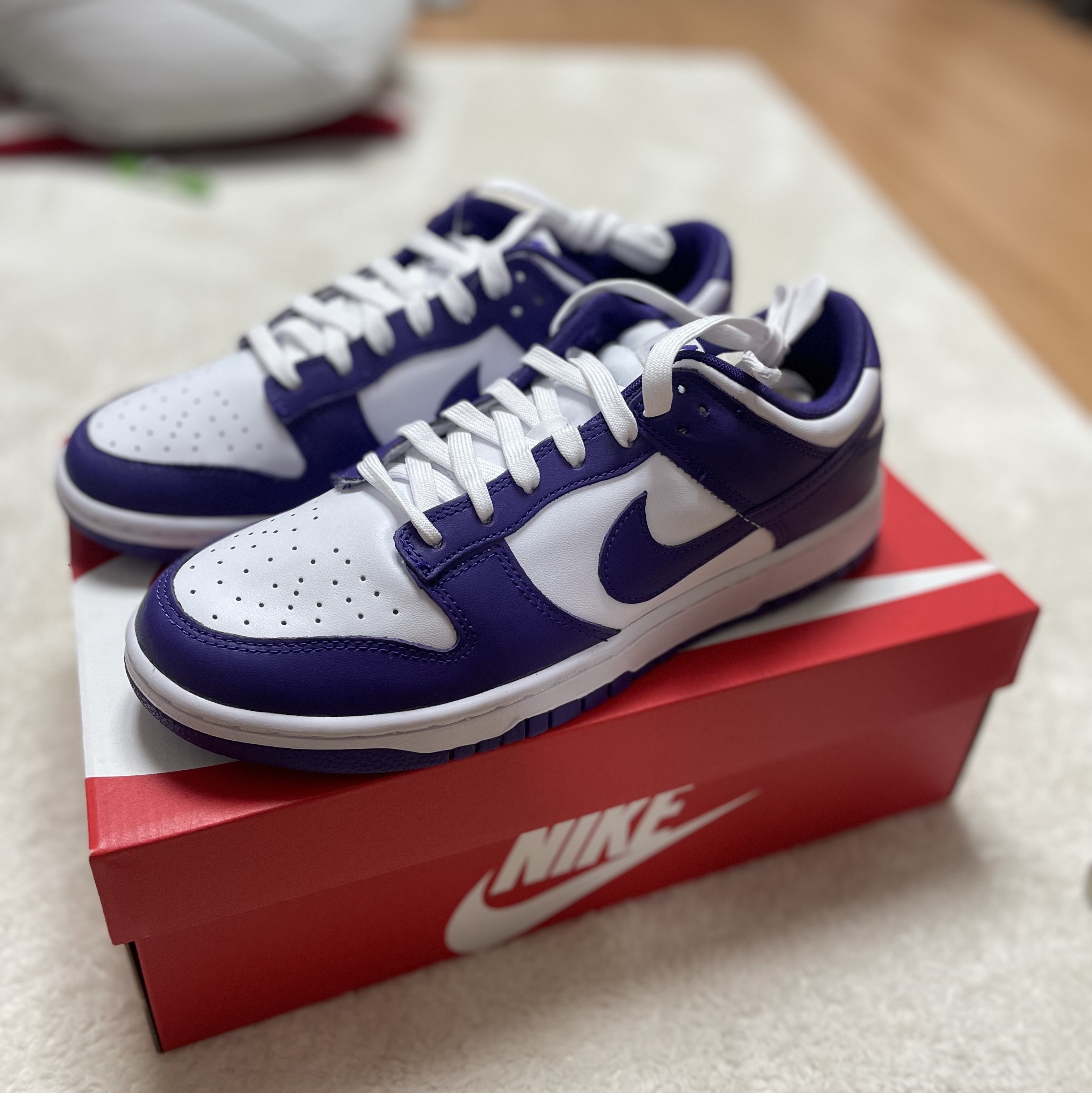 Nike Dunk Low Retro Championship Court Purple 착용 스타일