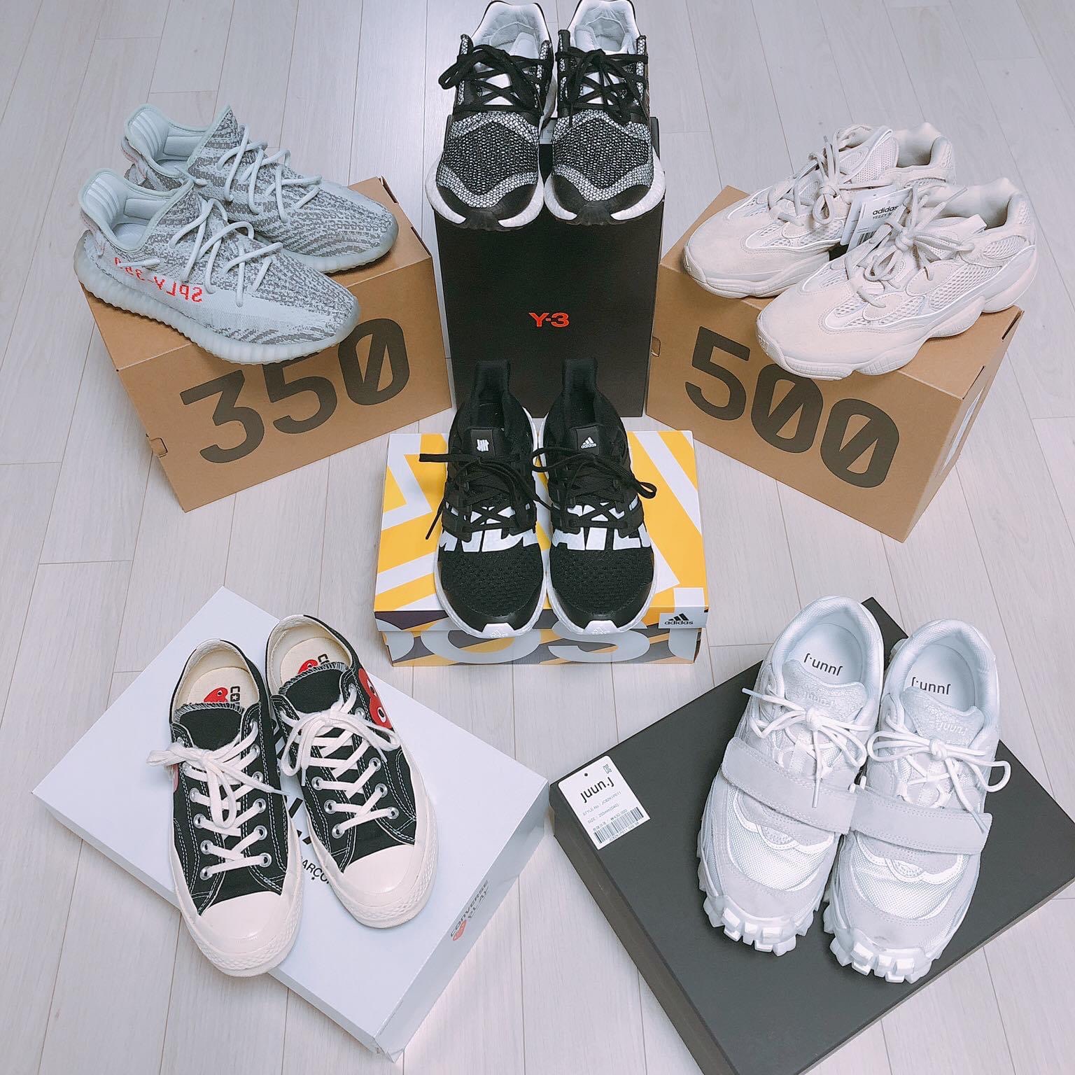 Adidas Yeezy Boost 350 V2 Blue Tint 2017, Y-3 Pureboost White Black 착용 스타일