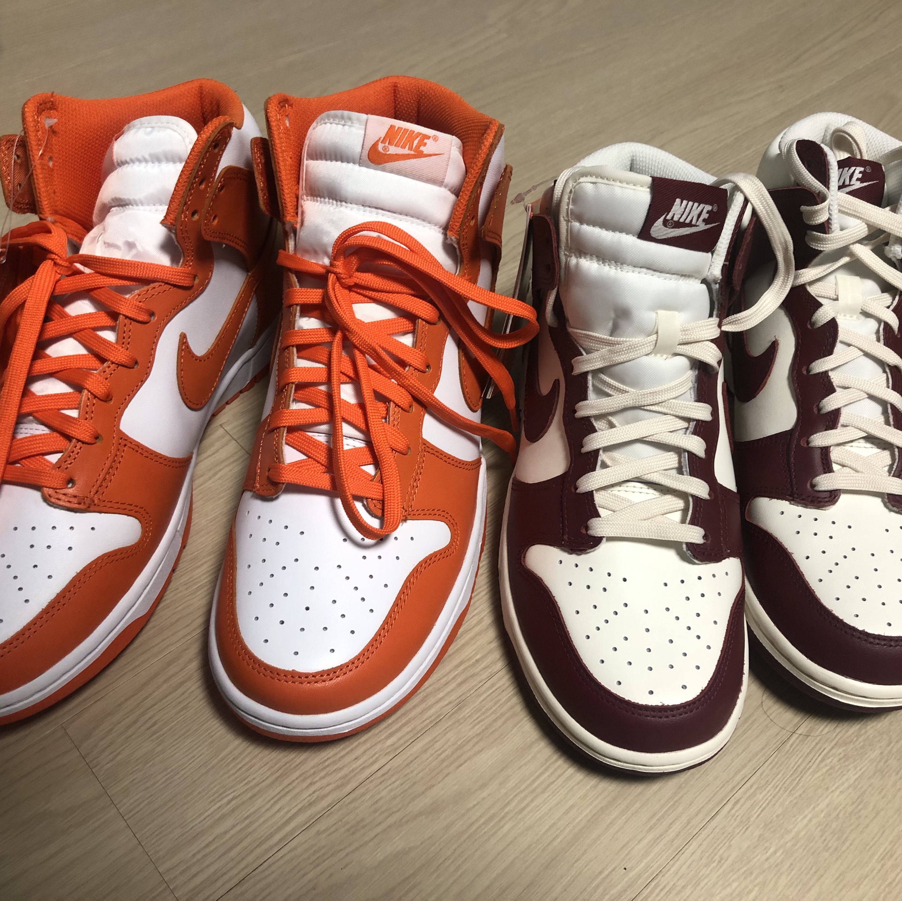 Nike Dunk High Retro Orange Blaze, (W) Nike Dunk High Team Red 착용 스타일