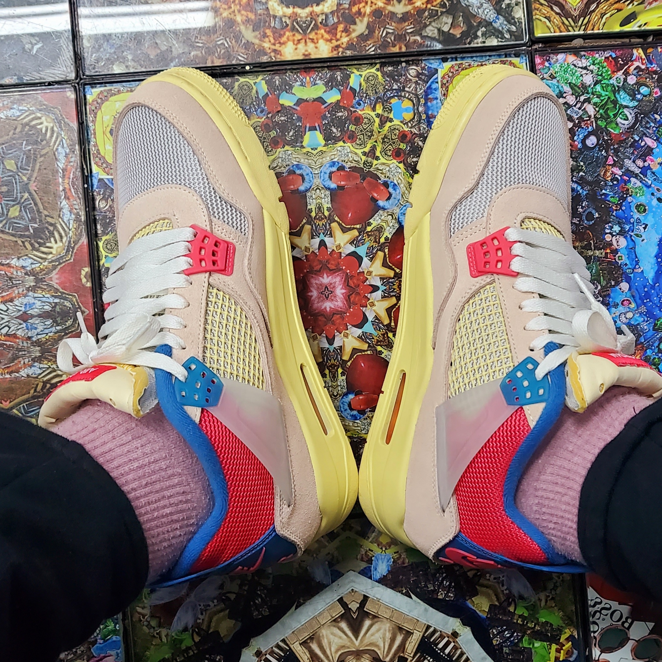 Jordan 4 x Union Retro Guava Ice, Nike SB Dunk Low Pro Court Purple 착용 스타일 - 1