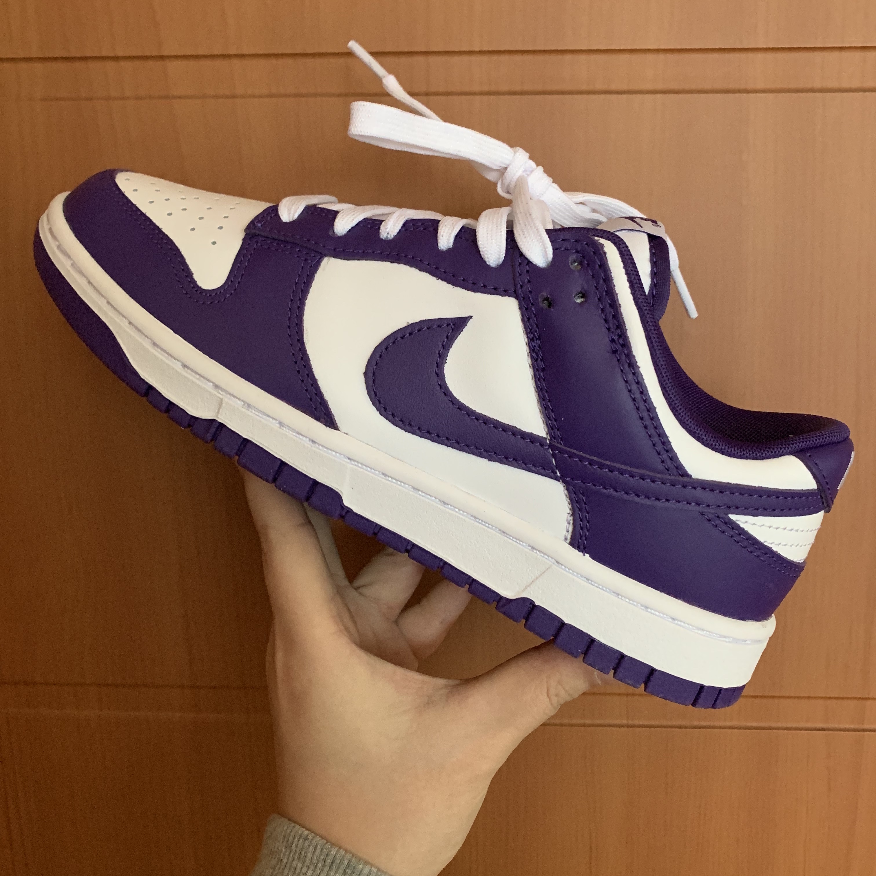 Nike Dunk Low Retro Championship Court Purple 착용 스타일 - 4