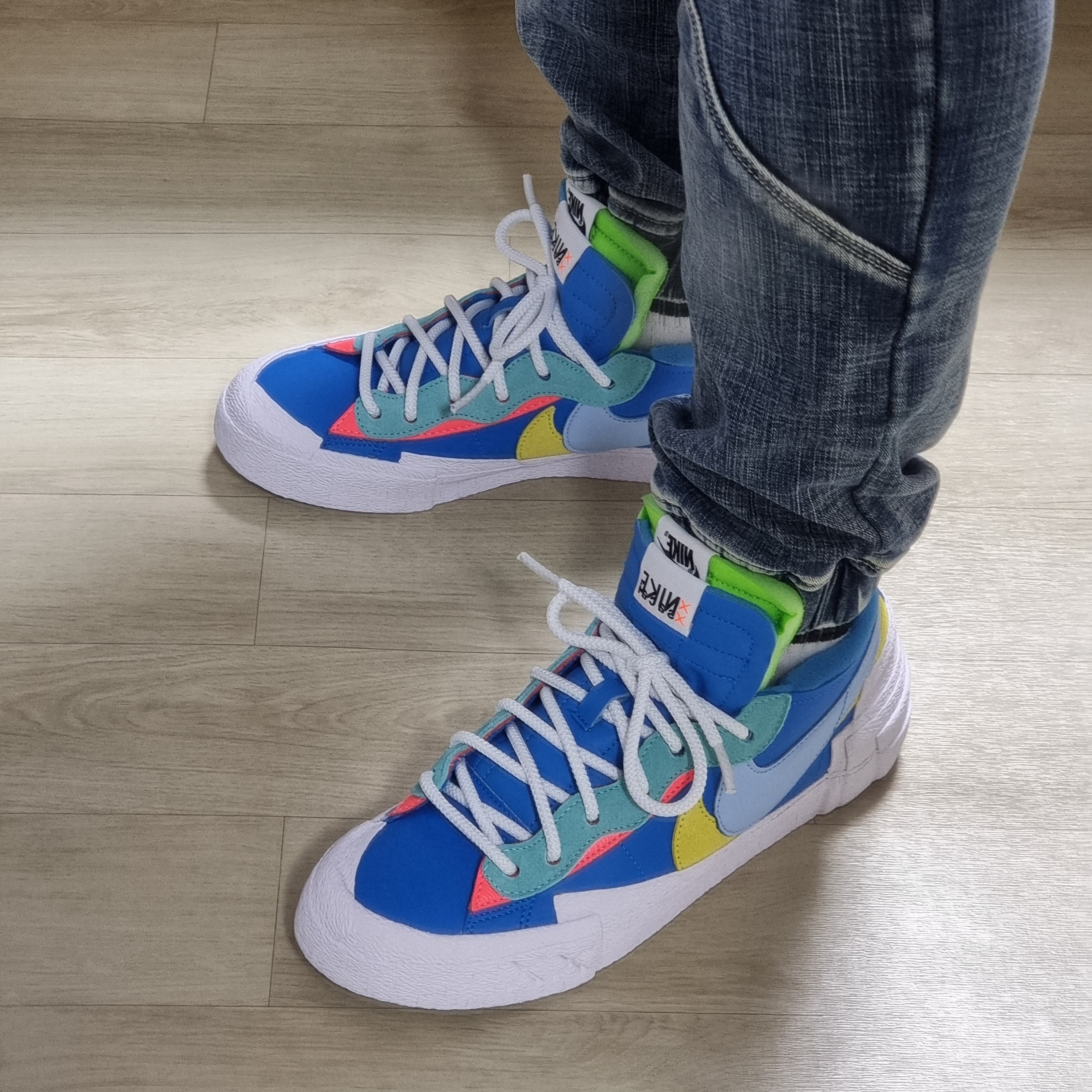 Nike x Sacai x Kaws Blazer Low Neptune Blue 착용 스타일 - 2