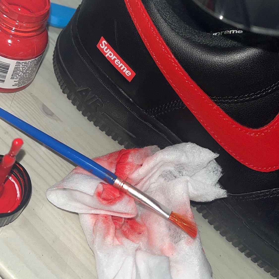 Nike x Supreme Air Force 1 Low Black 착용 스타일