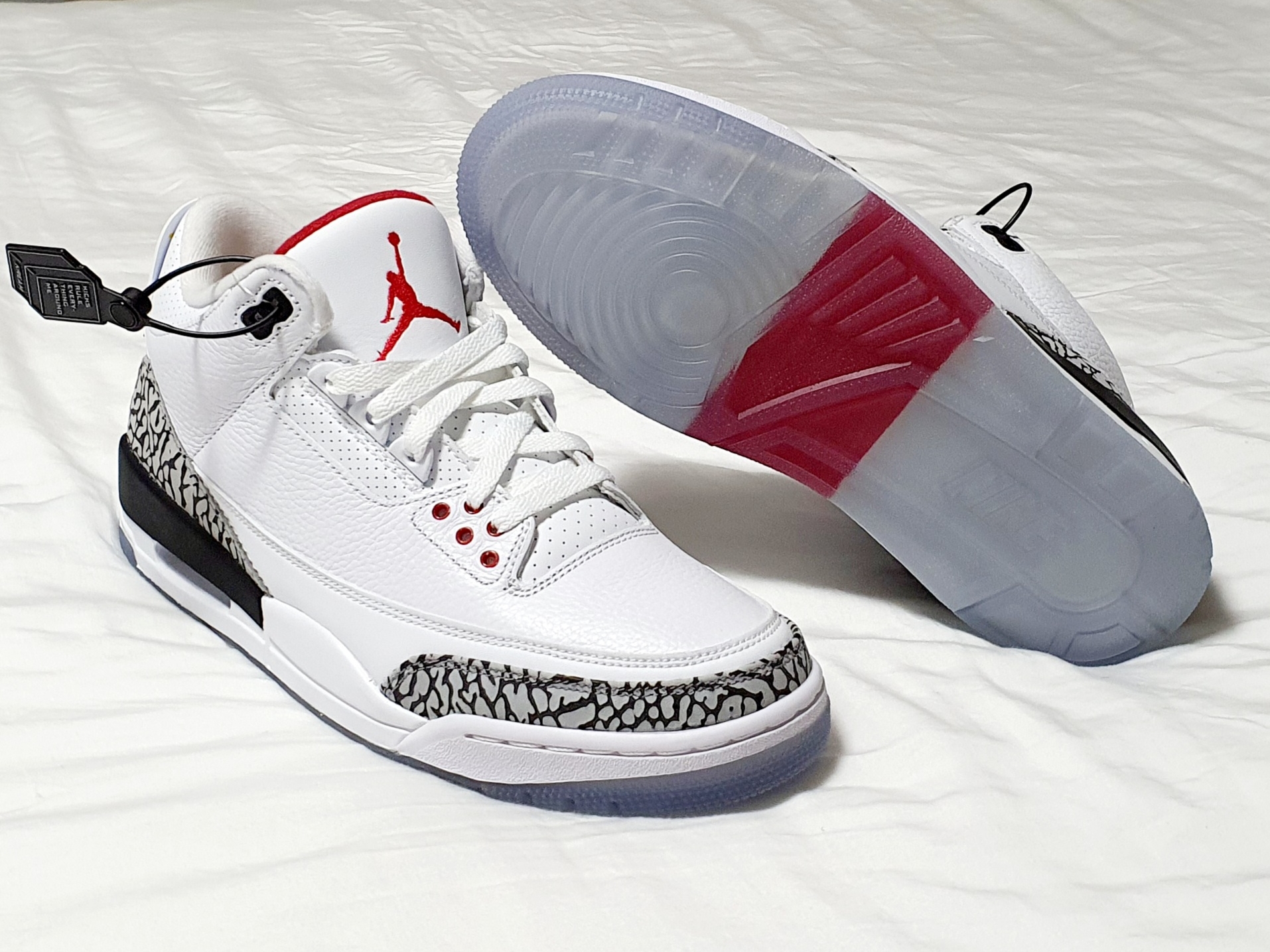Jordan 3 Retro Free Throw Line White Cement 착용 스타일 - 1