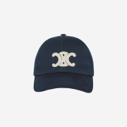 (W) Celine Triomphe Baseball Cap in Cotton Navy