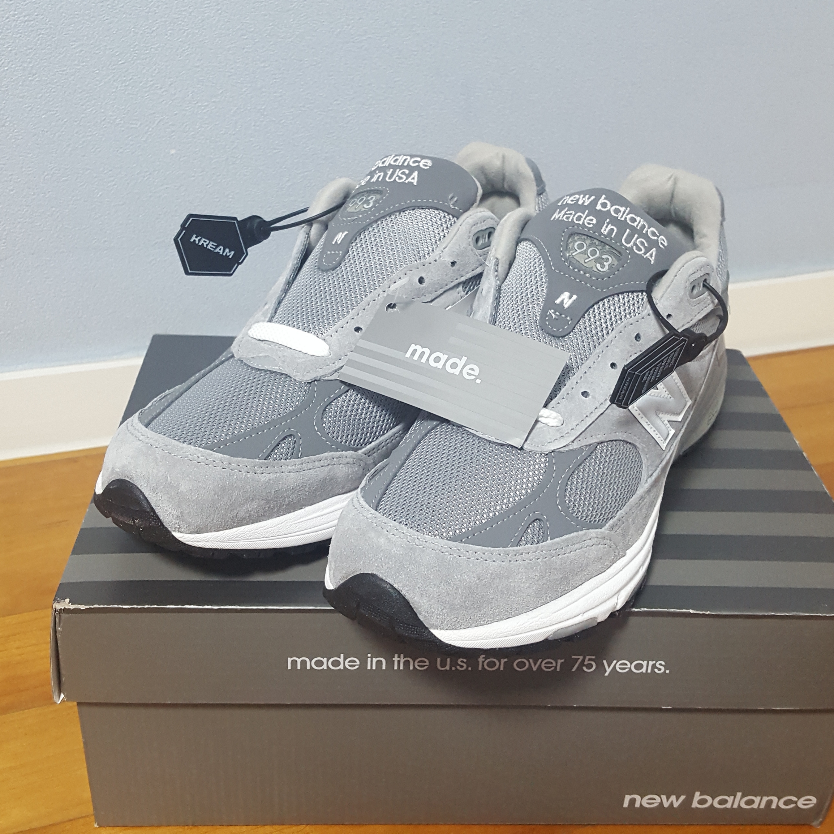 New Balance 993 Made in USA Grey - D Standard 착용 스타일 - 2