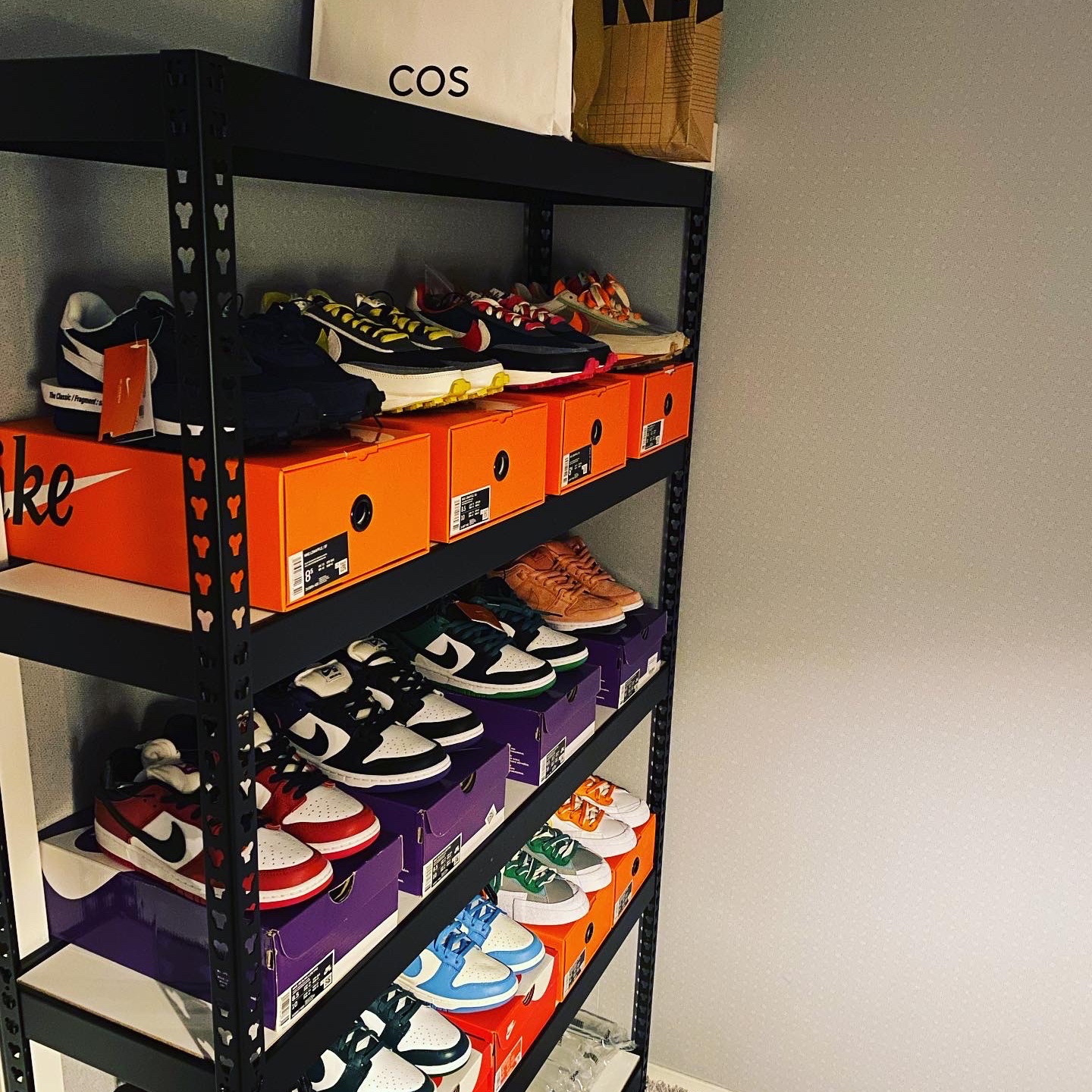 Nike x Sacai x Undercover LDWaffle Black Bright Citron, Nike x Sacai x Fragment LDWaffle Blackened Blue 착용 스타일 - 1
