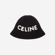 (W) Celine Cloche Bucket Hat in Seamless Cashmere Black