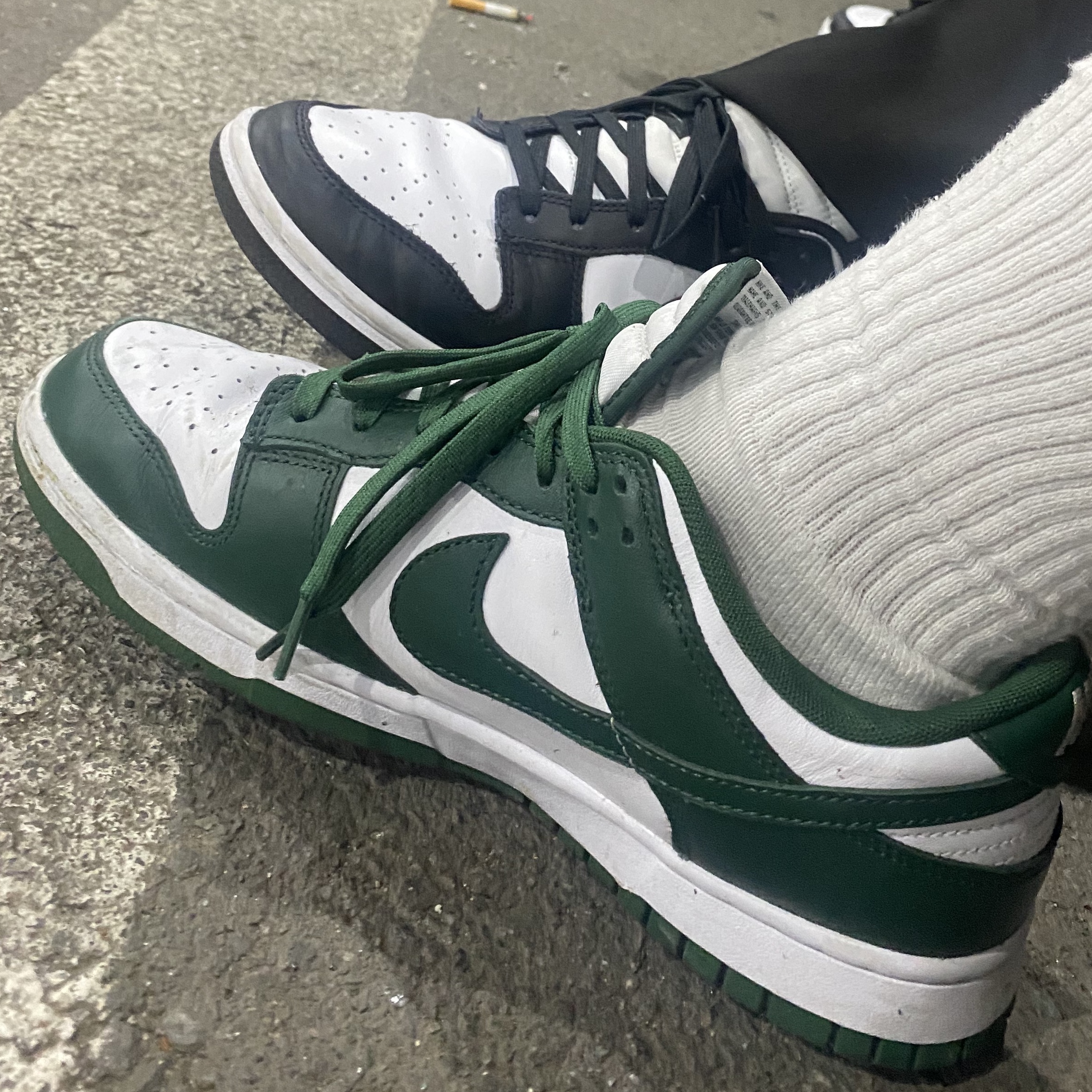 Nike Dunk Low Retro Varsity Green, Nike Dunk Low Retro Black 착용 스타일