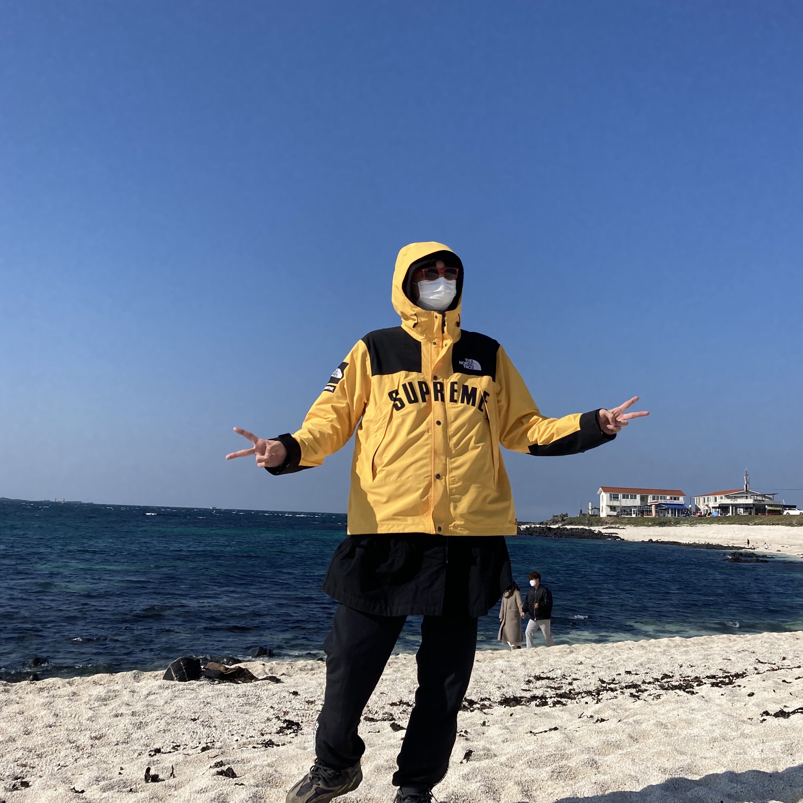Supreme x The North Face Arc Logo Mountain Parka Yellow - 19SS 착용 스타일