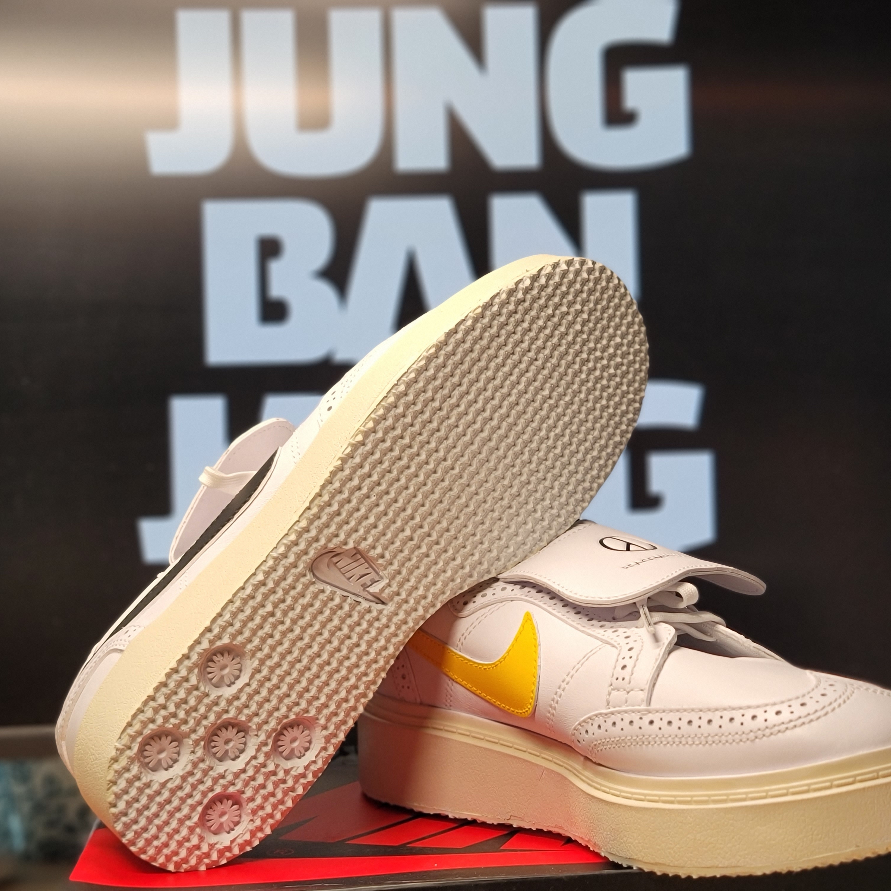 Nike x Peaceminusone Kwondo1 White 착용 스타일 - 2