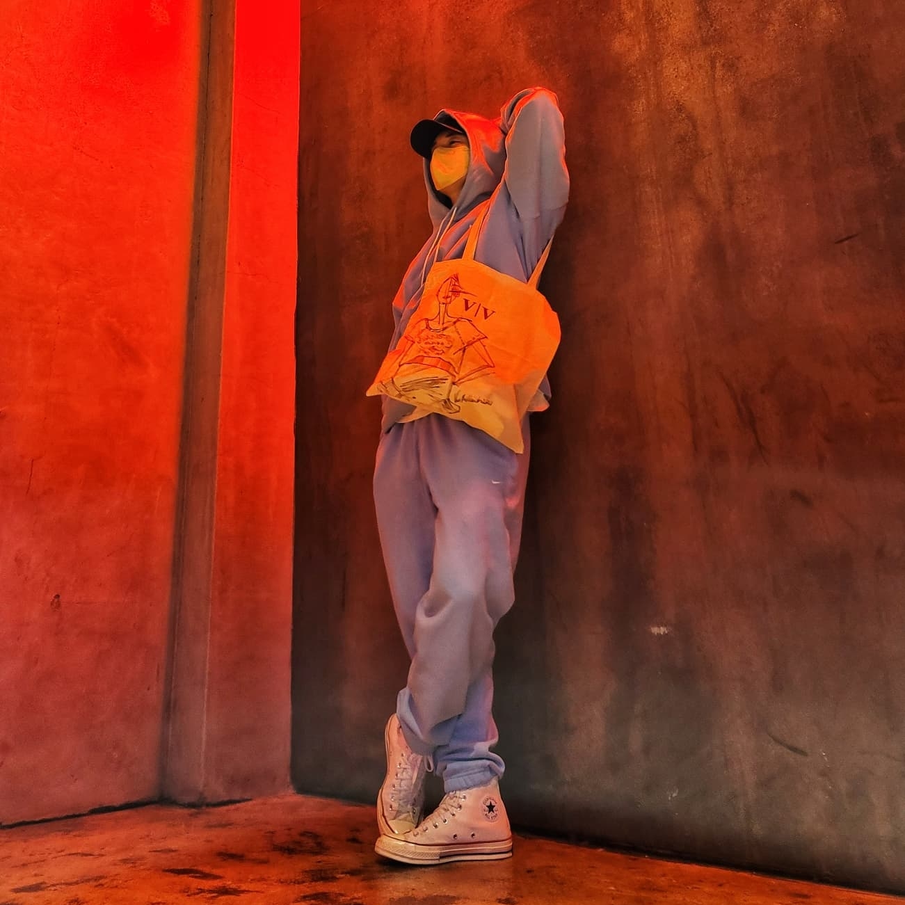 Nike NRG Solo Swoosh Fleece Hoodie Psychic Blue - US/EU, Nike NRG Solo Swoosh Fleece Pants Psychic Blue - US/EU 착용 스타일