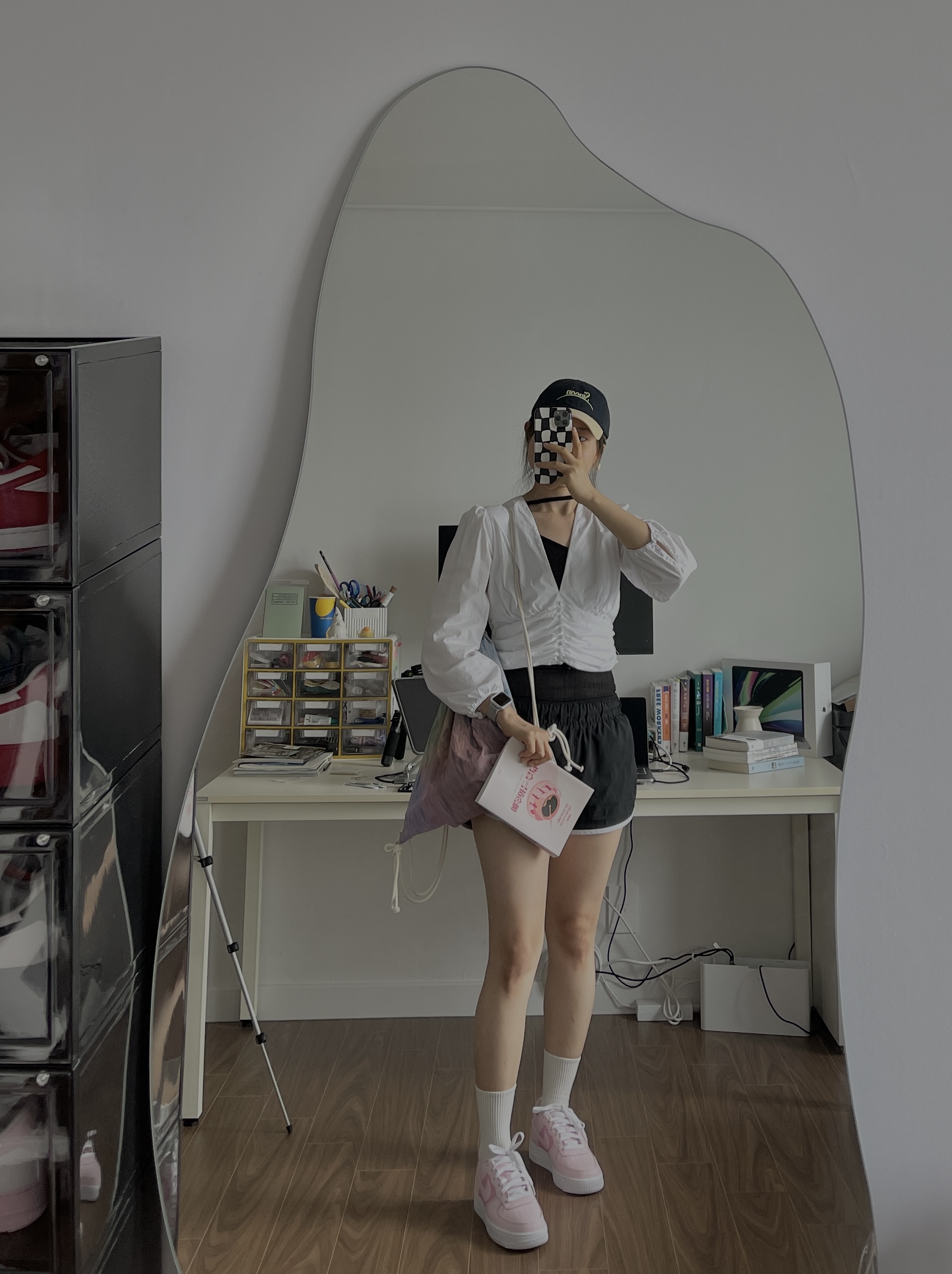 (GS) Nike Air Force 1 Pink Foam 착용 스타일 - 2