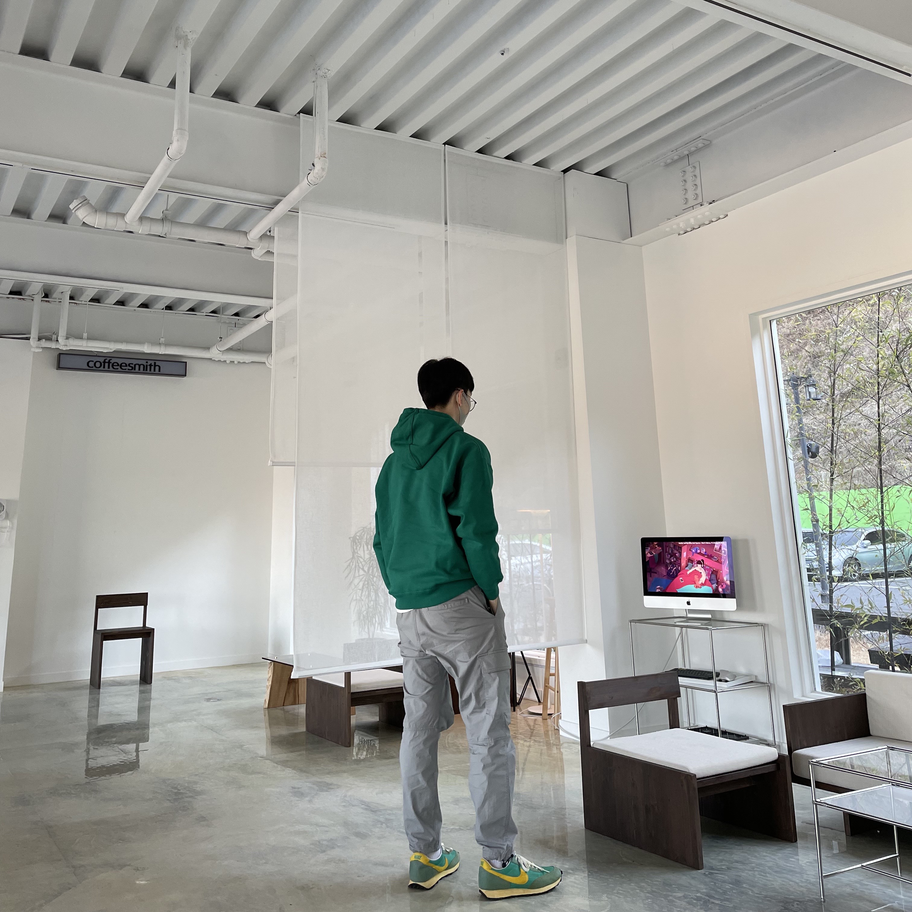 Nike NRG Solo Swoosh Fleece Hoodie Mystic Green - Asia, Nike Daybreak SP Neptune Green 착용 스타일