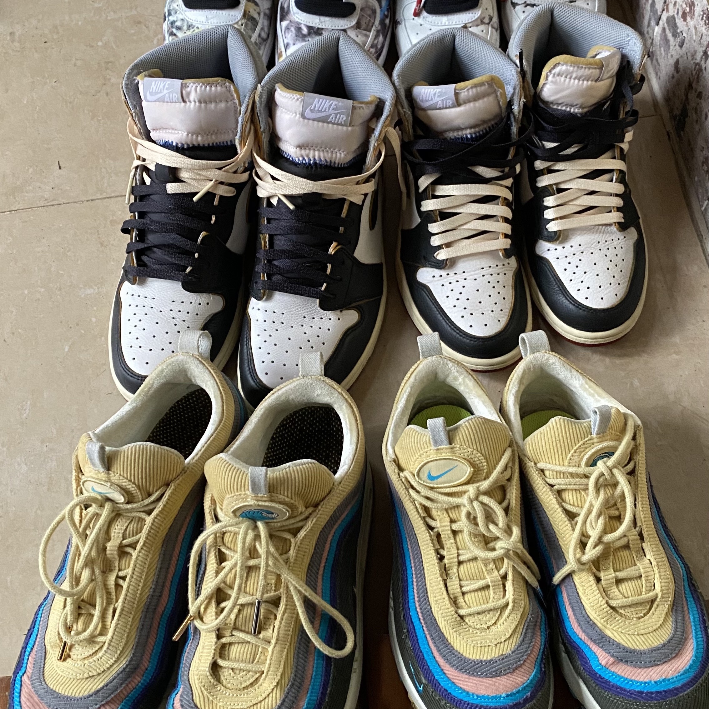 Nike x Sean Wotherspoon Air Max 1/97, Jordan 1 x Union Retro High Black Toe 착용 스타일
