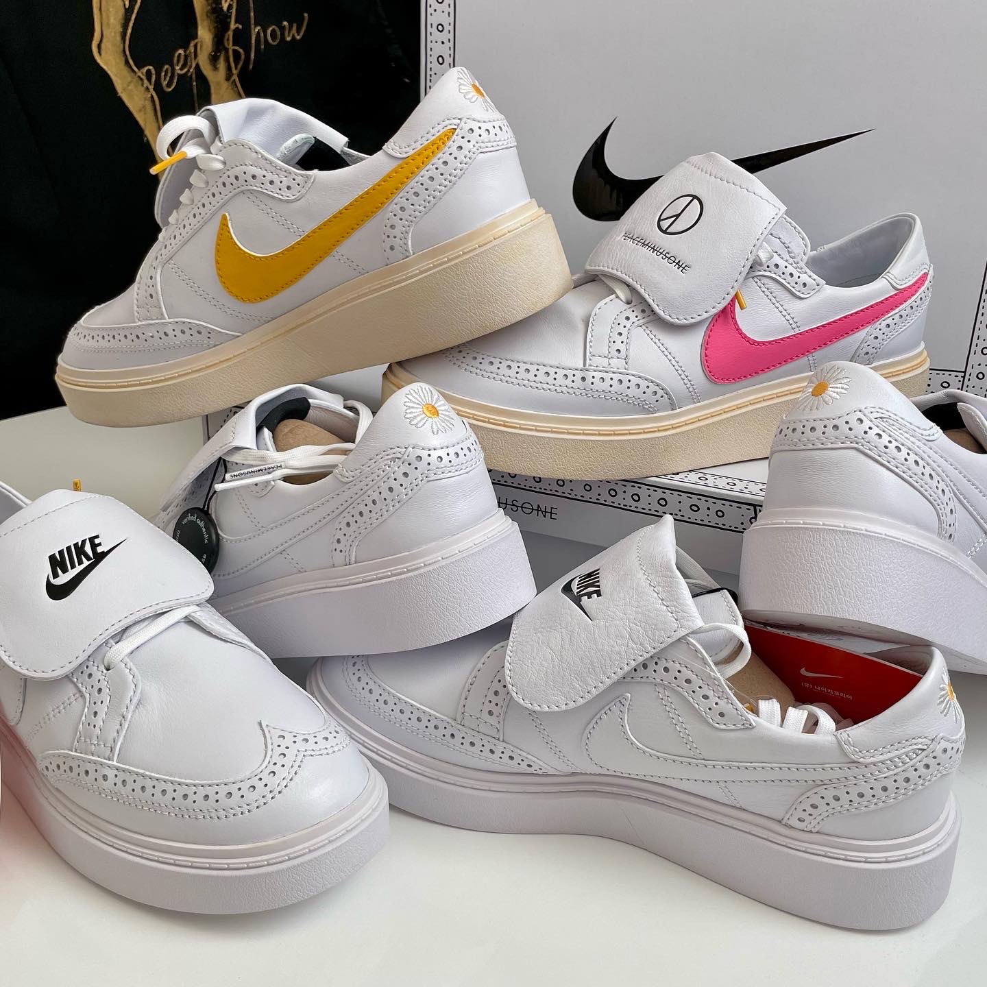 Nike x Peaceminusone Kwondo1 White 착용 스타일 - 1