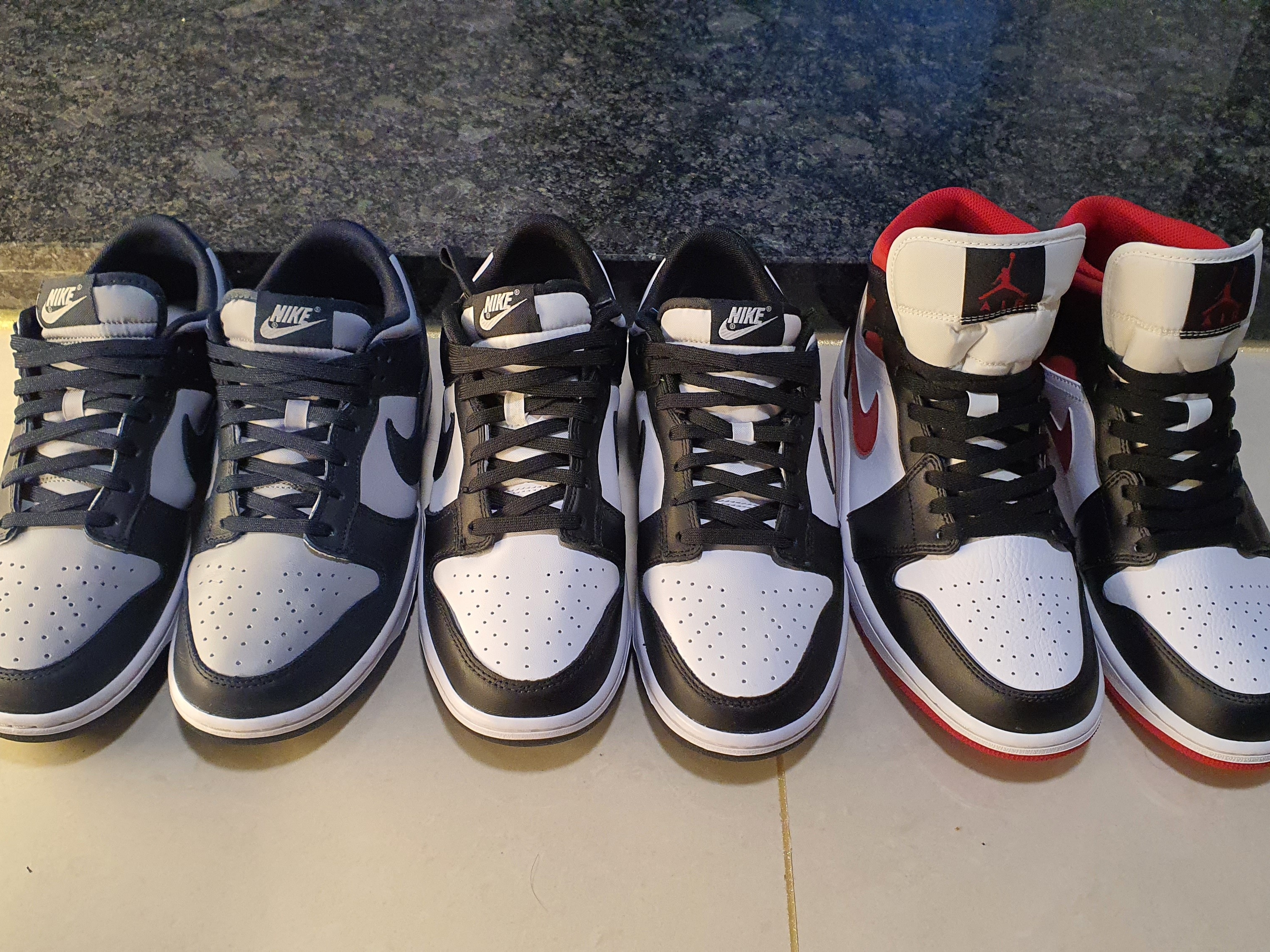 Nike Dunk Low Retro Black, Nike Dunk Low Retro Championship Grey 착용 스타일