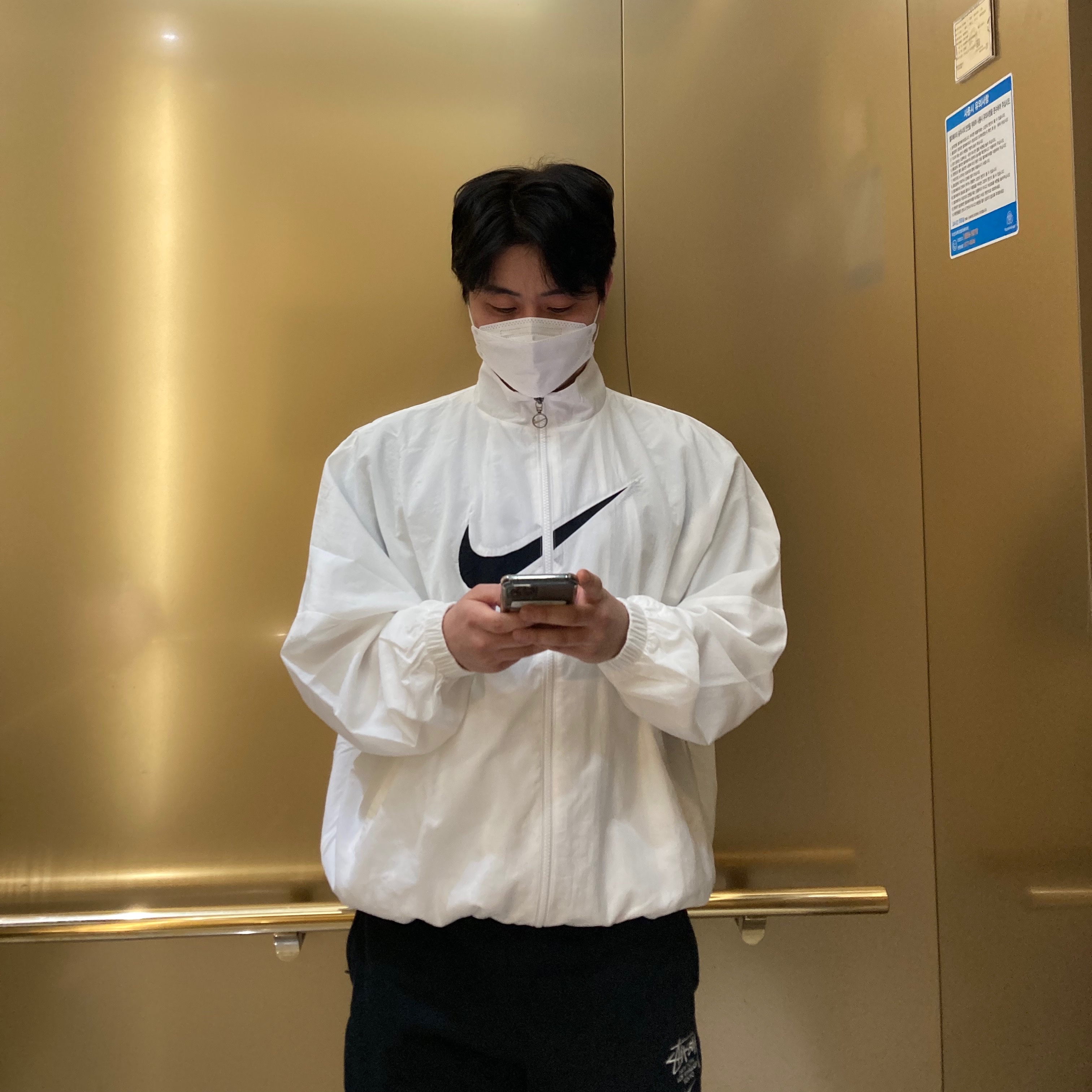 Nike x Stussy NRG ZR Fleece Pants Black - US/EU, Nike Air Max 97 Triple White Wolf Grey 착용 스타일