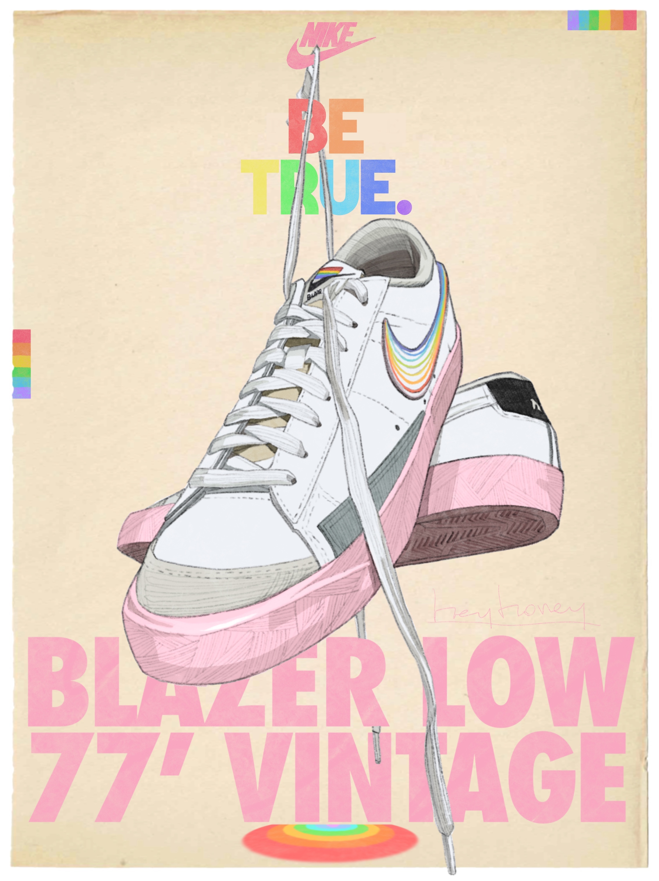 Nike Blazer Low '77 Vintage Be True 착용 스타일 - 1