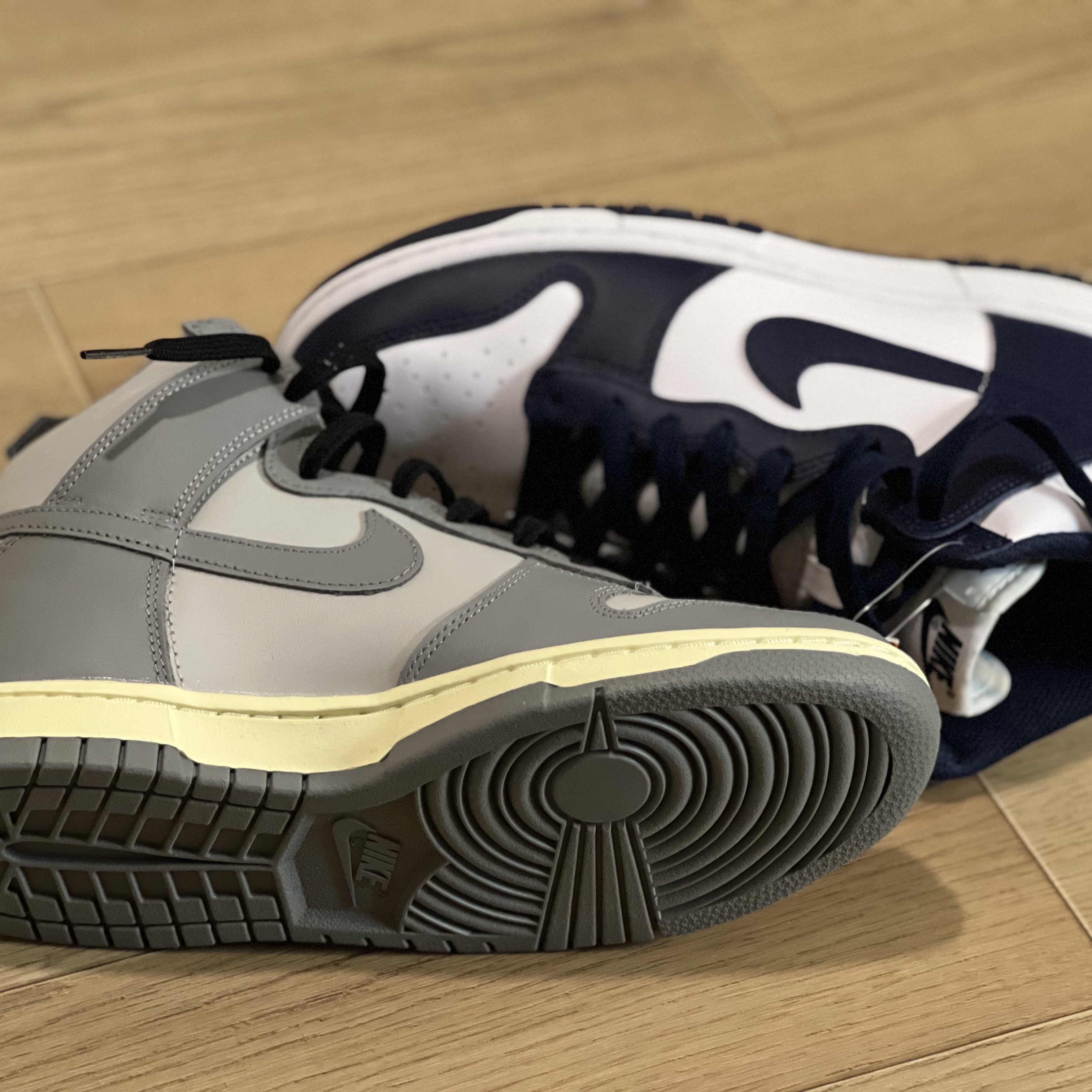 Nike Dunk High Retro Championship Navy, (W) Nike Dunk High Grey Fog 착용 스타일 - 3