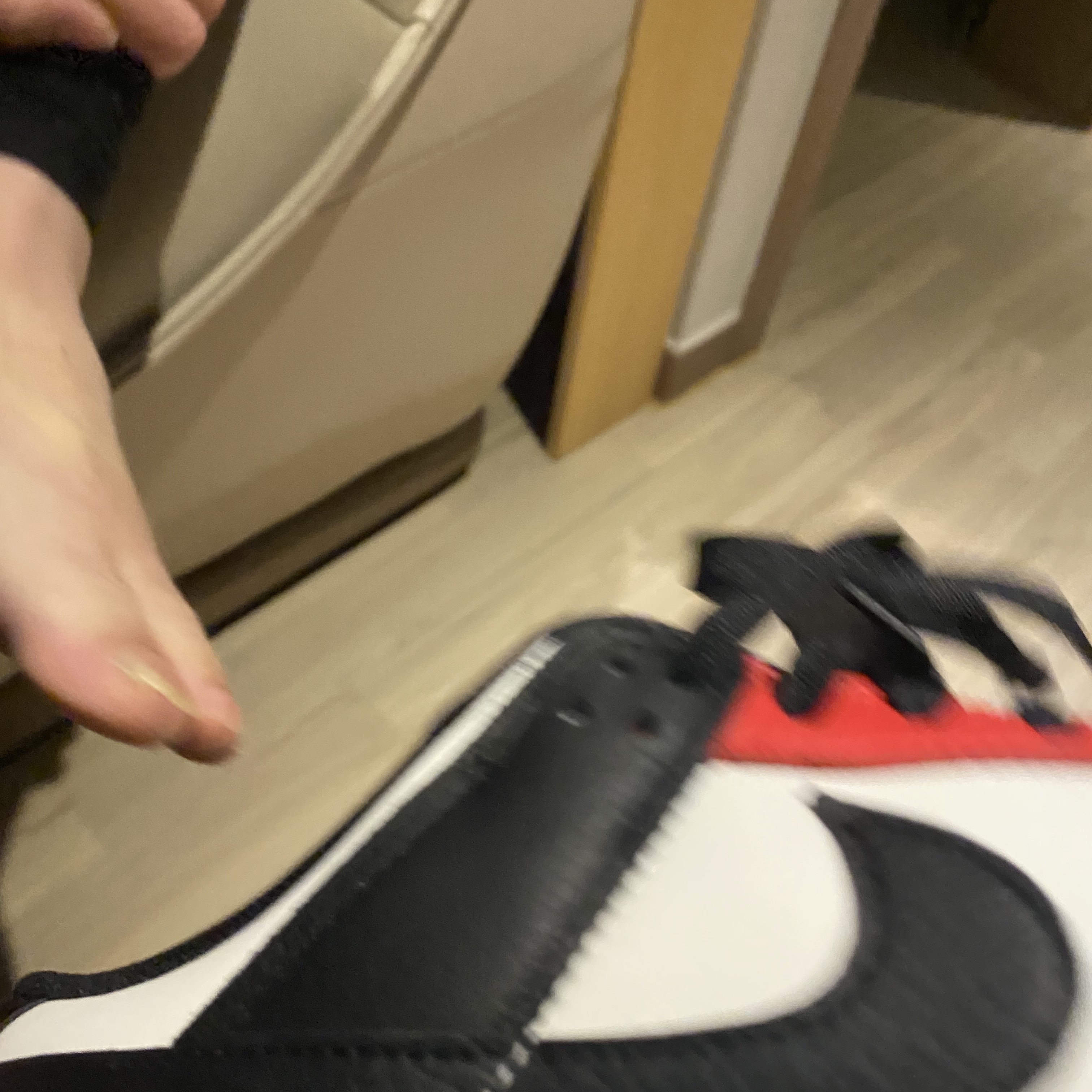 Nike x NBA Dunk Low Retro EMB Black and Chile Red 착용 스타일 - 3