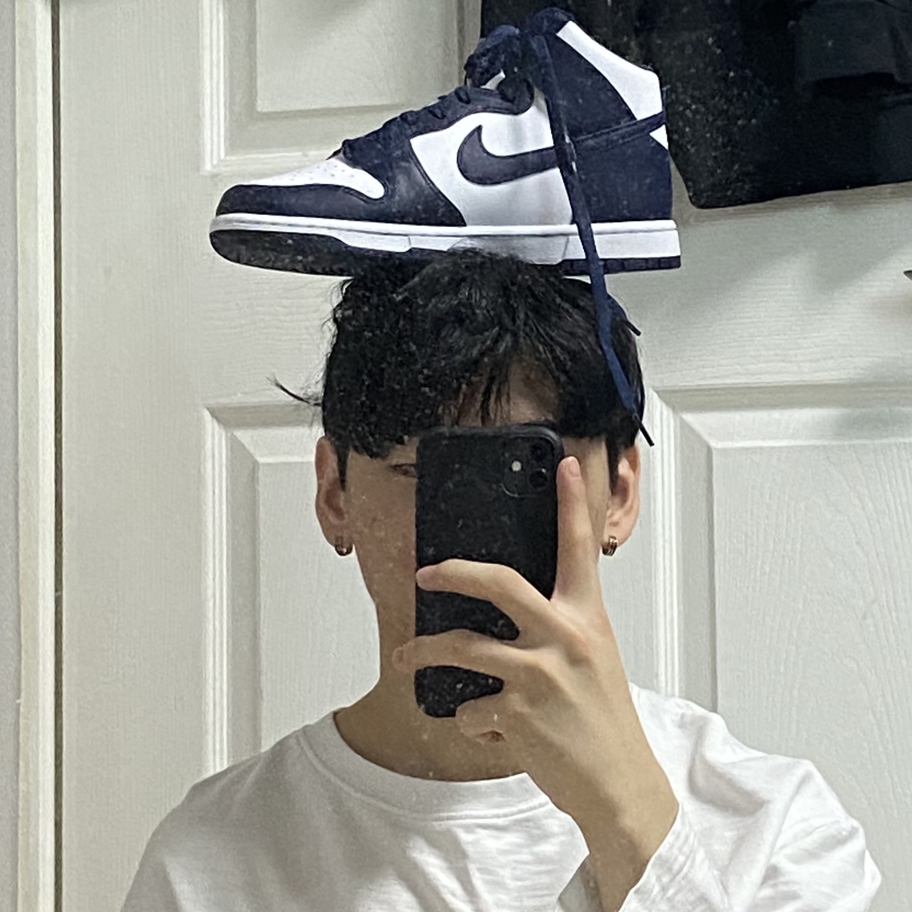Nike Dunk High Retro Championship Navy 착용 스타일